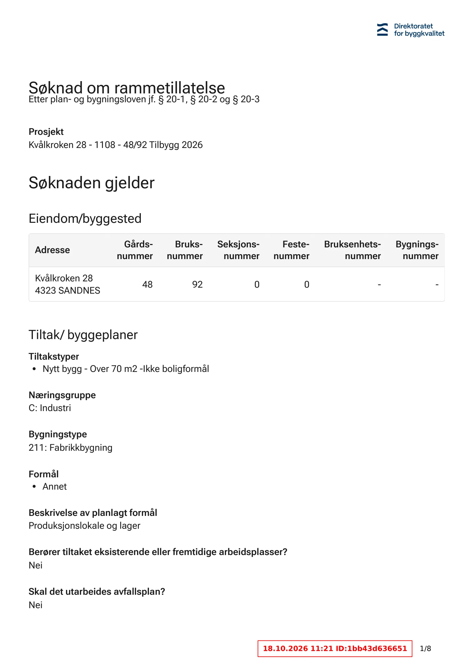 Søknad om rammetillatelse