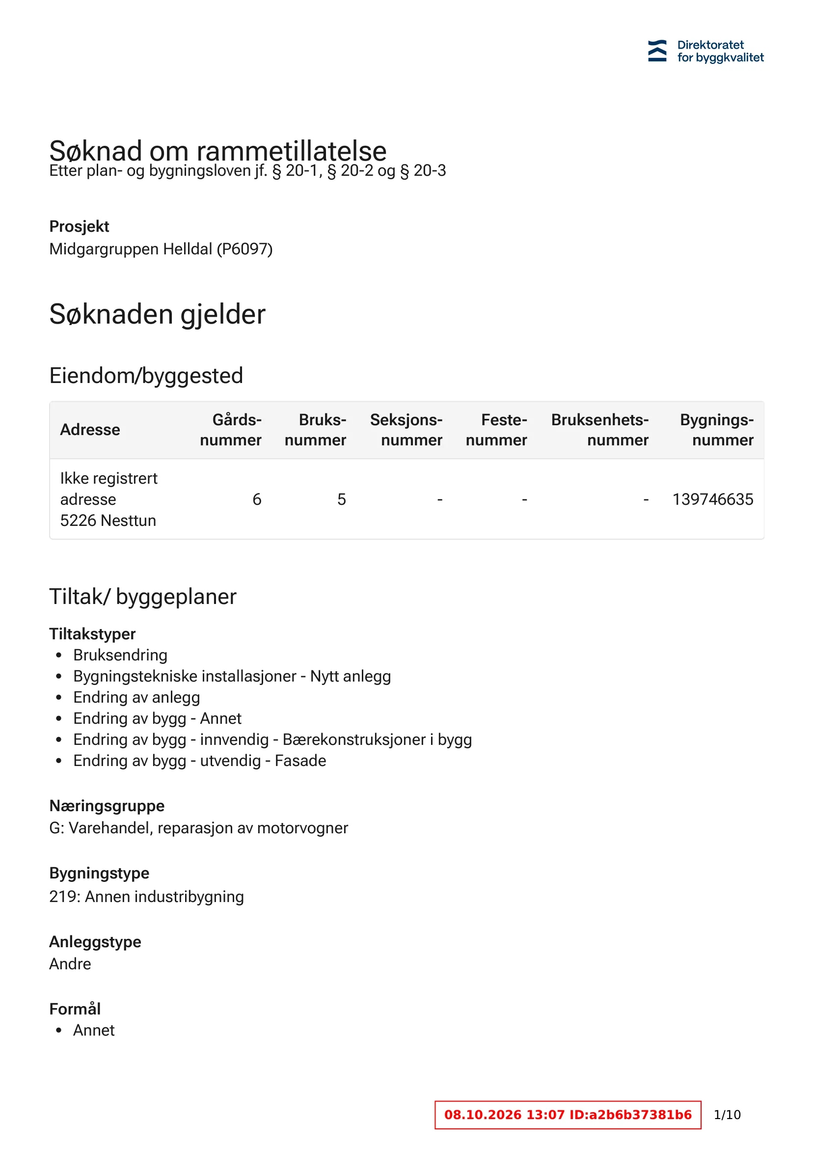 Søknad om rammetillatelse
