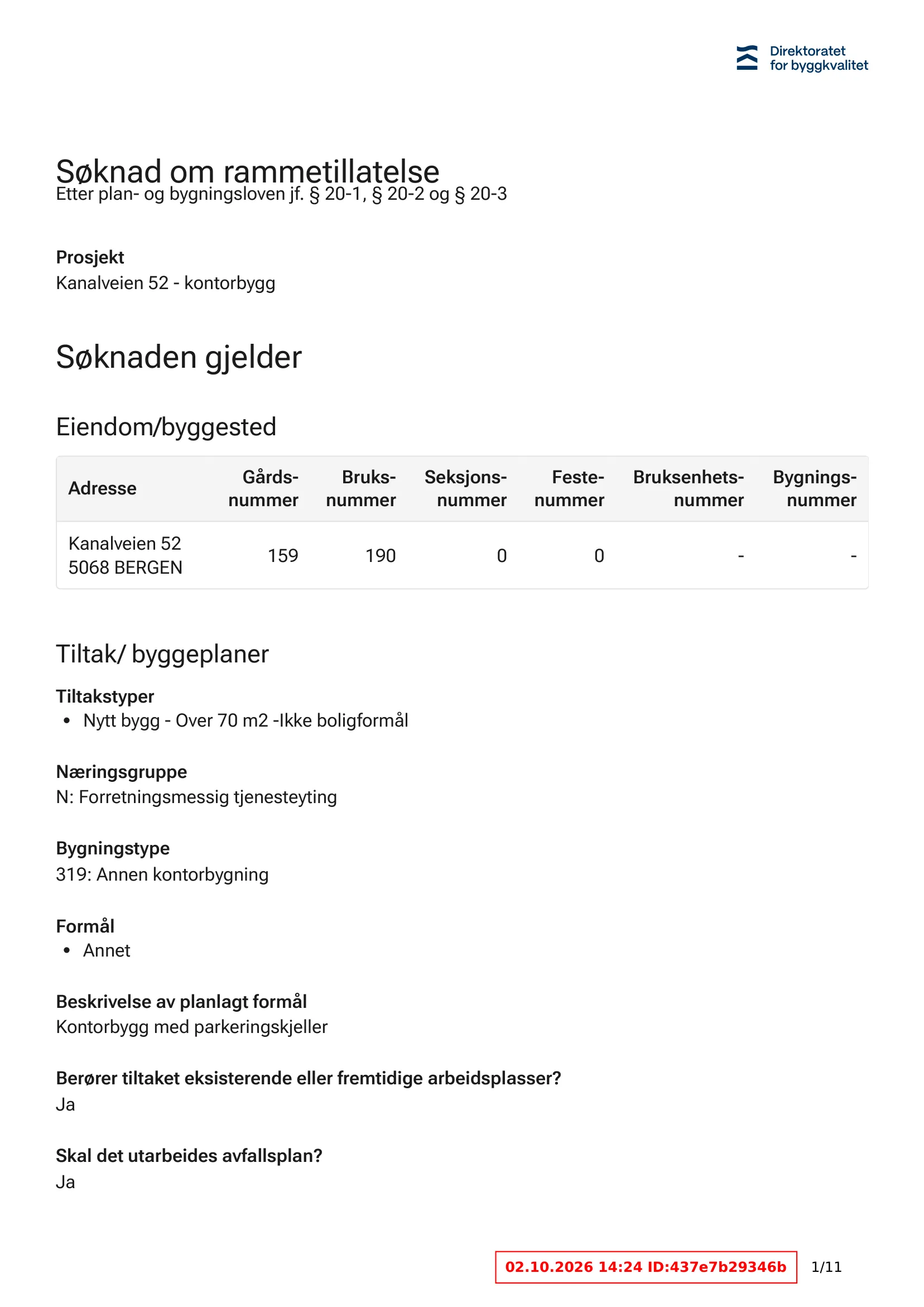 Søknad om rammetillatelse