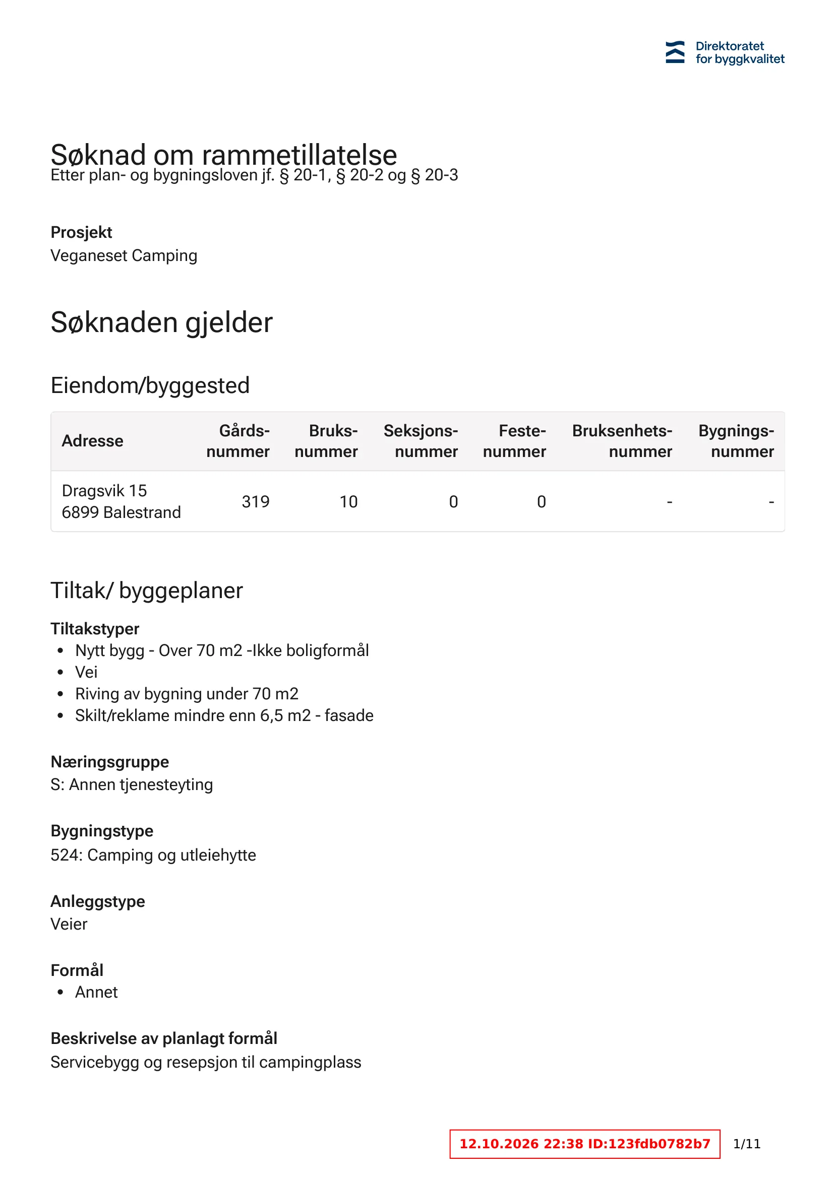 Søknad om rammetillatelse