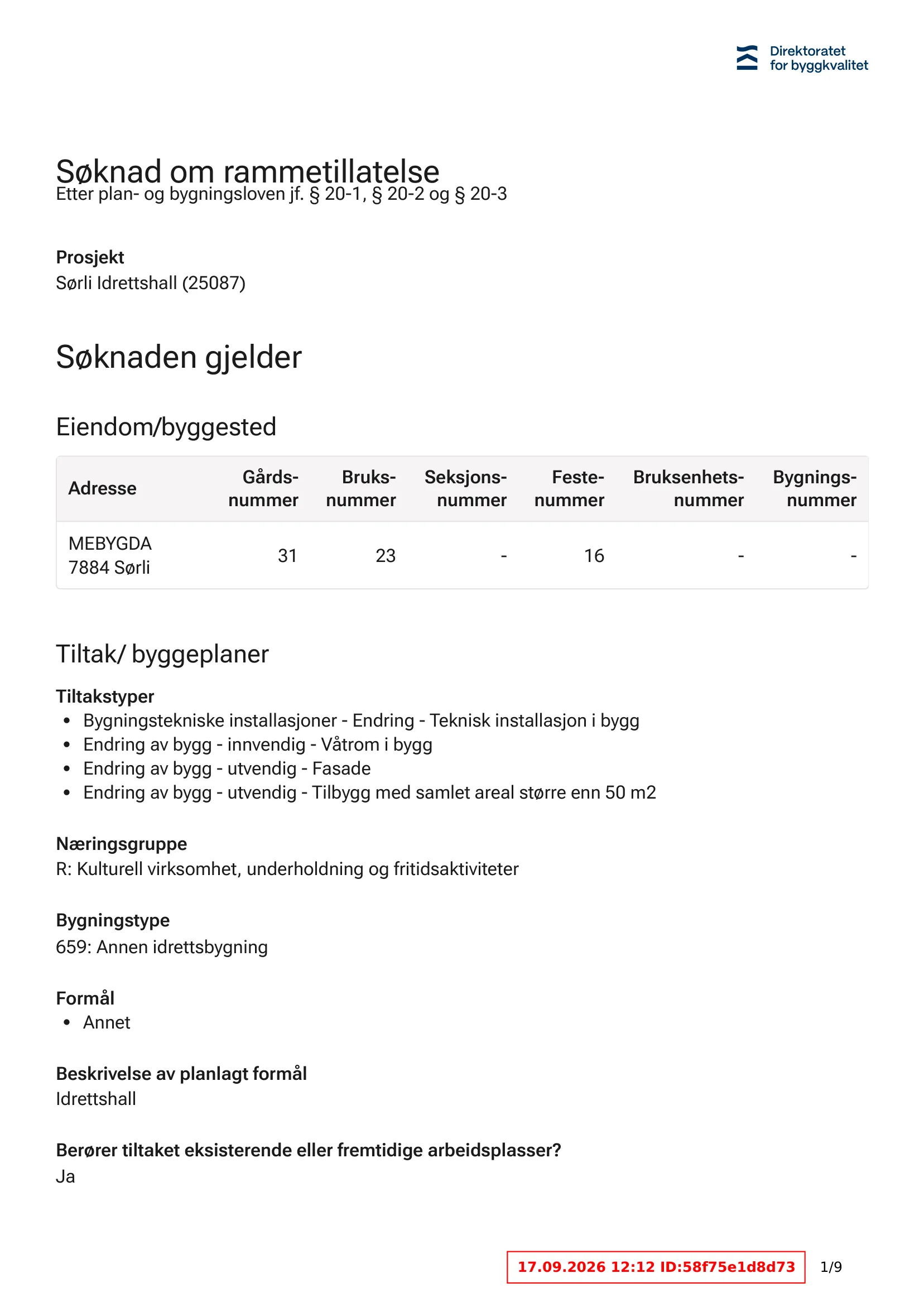 Søknad om rammetillatelse