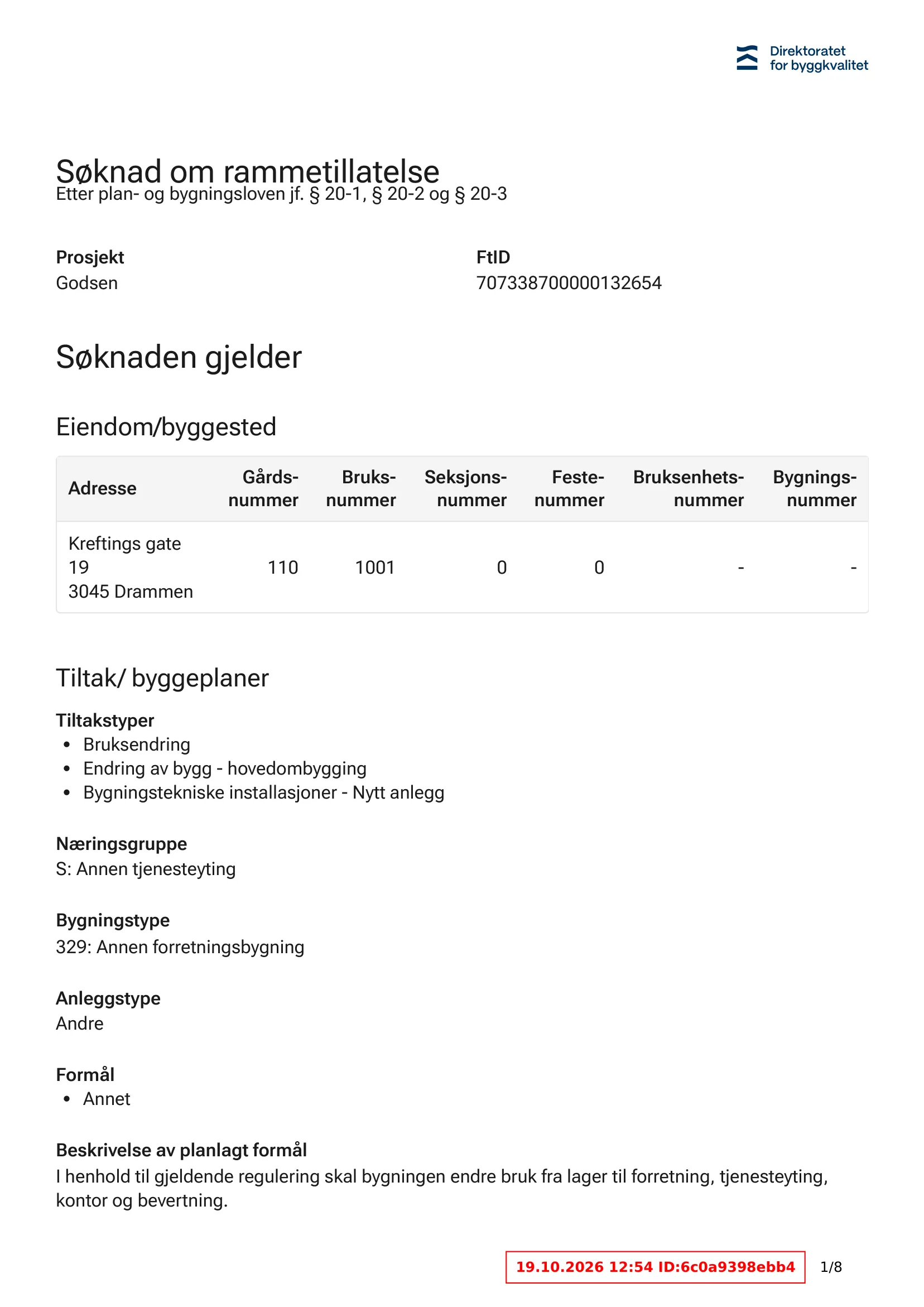 Søknad om rammetillatelse