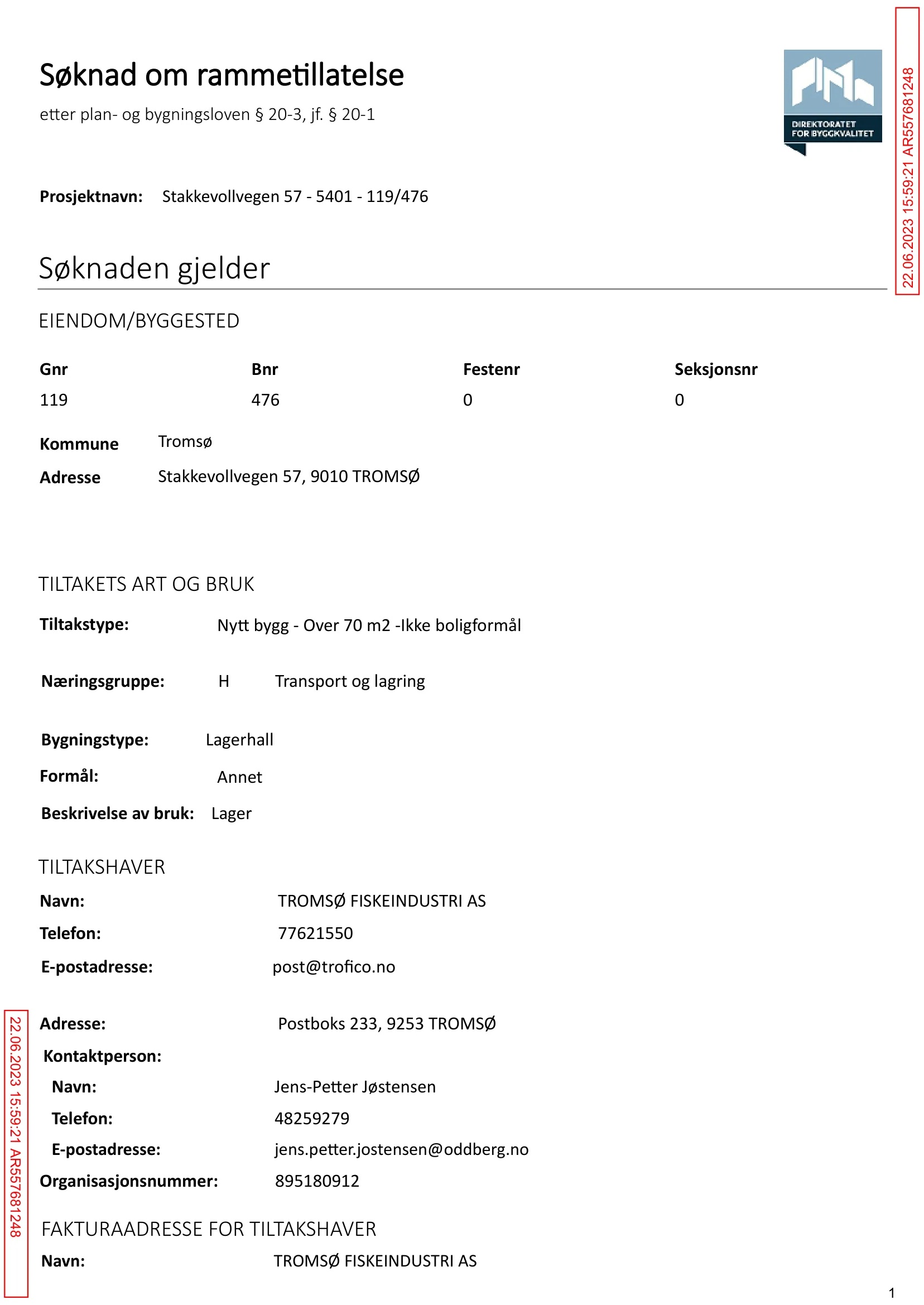 Søknad om rammetillatelse