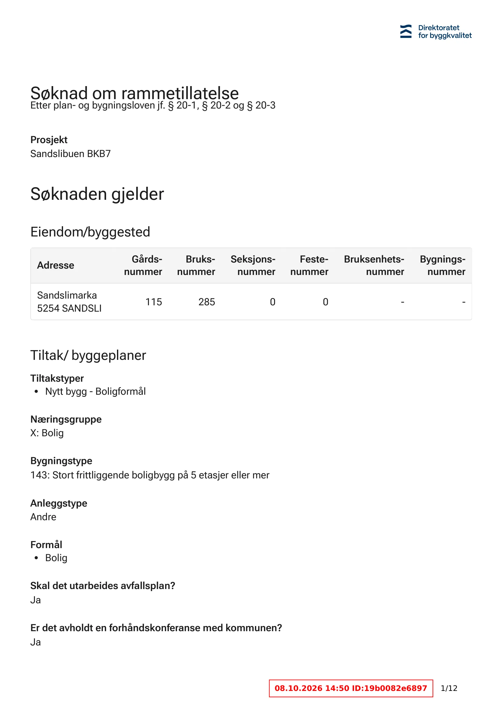 Søknad om rammetillatelse