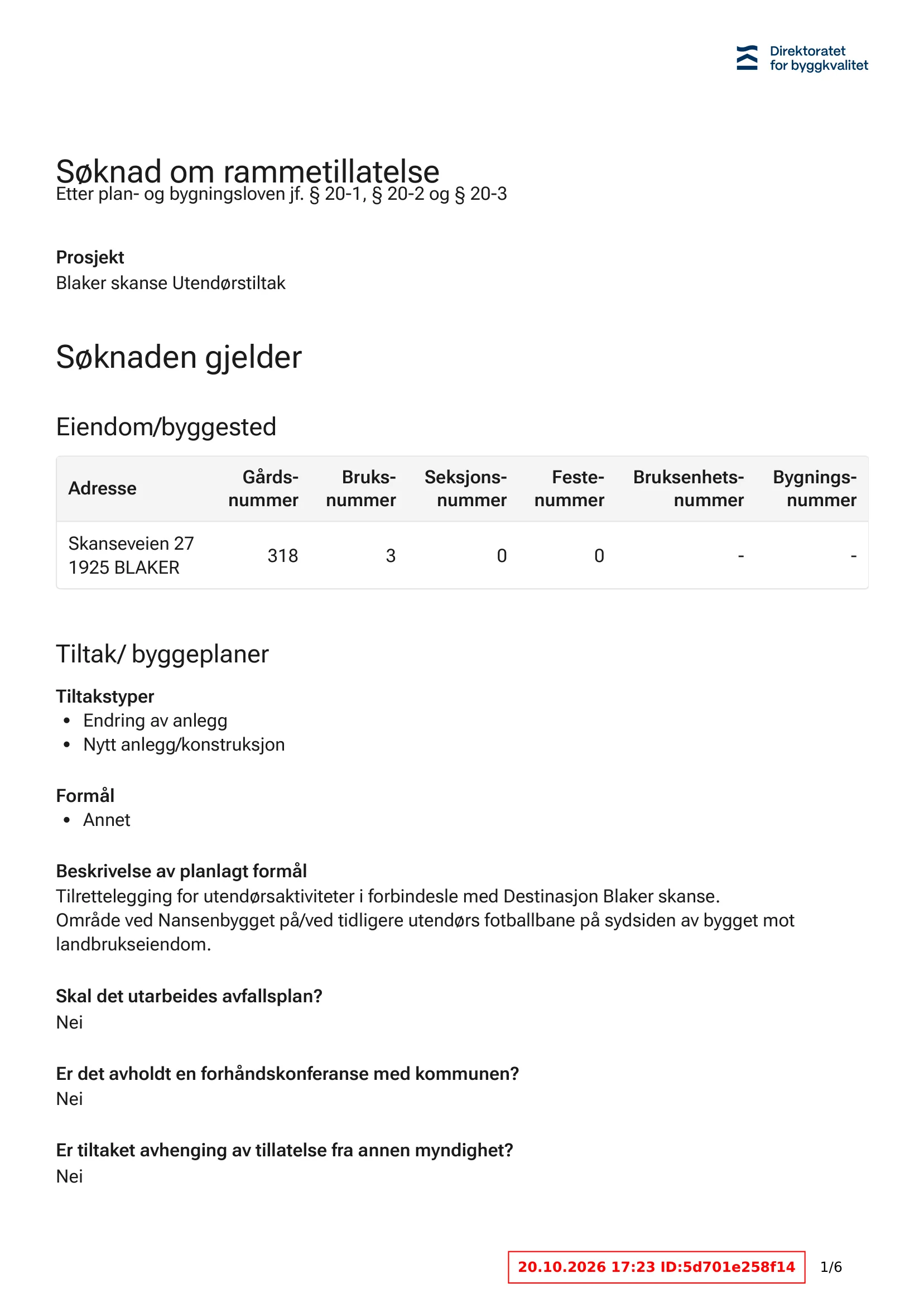 Søknad om rammetillatelse