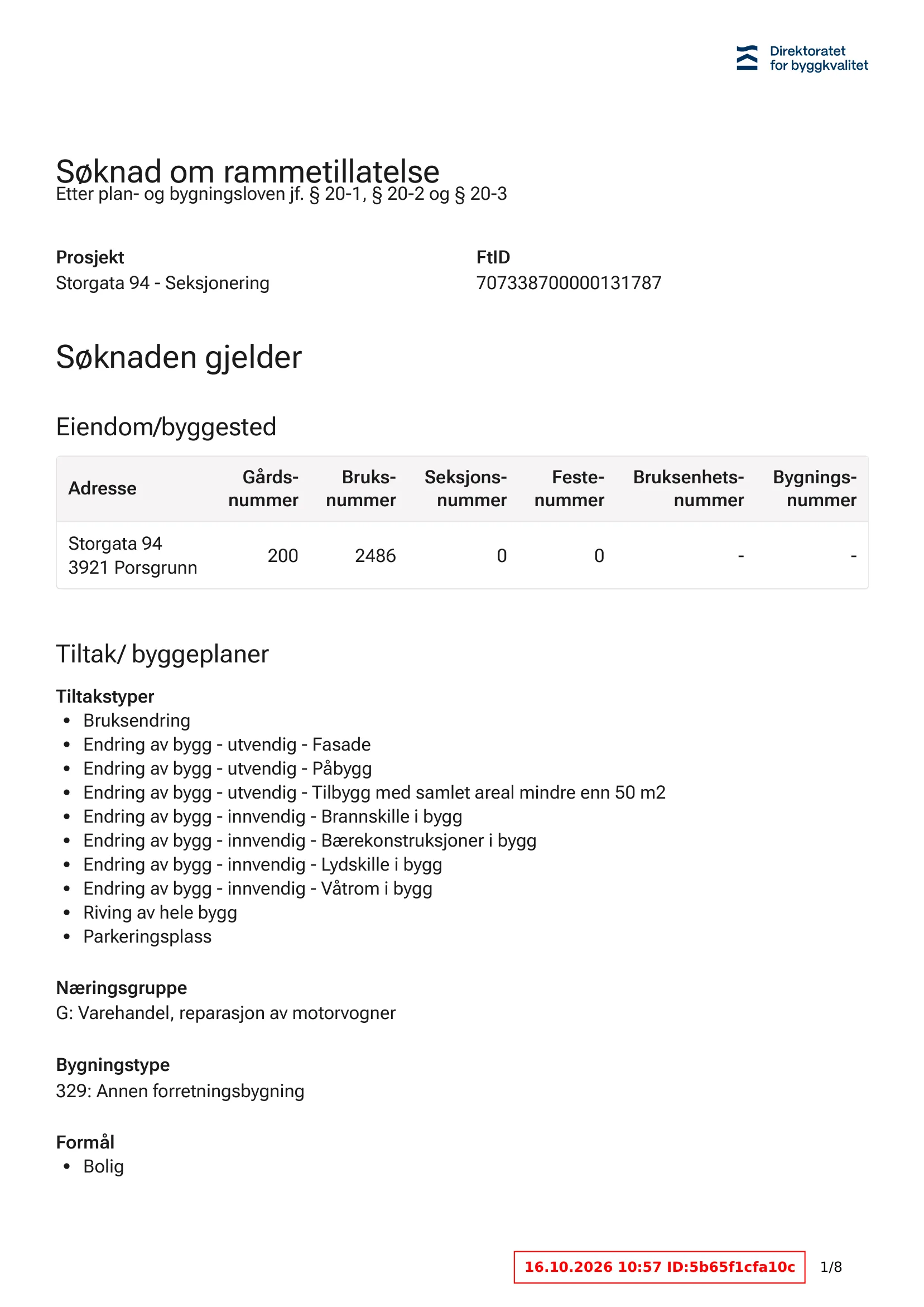 Søknad om rammetillatelse
