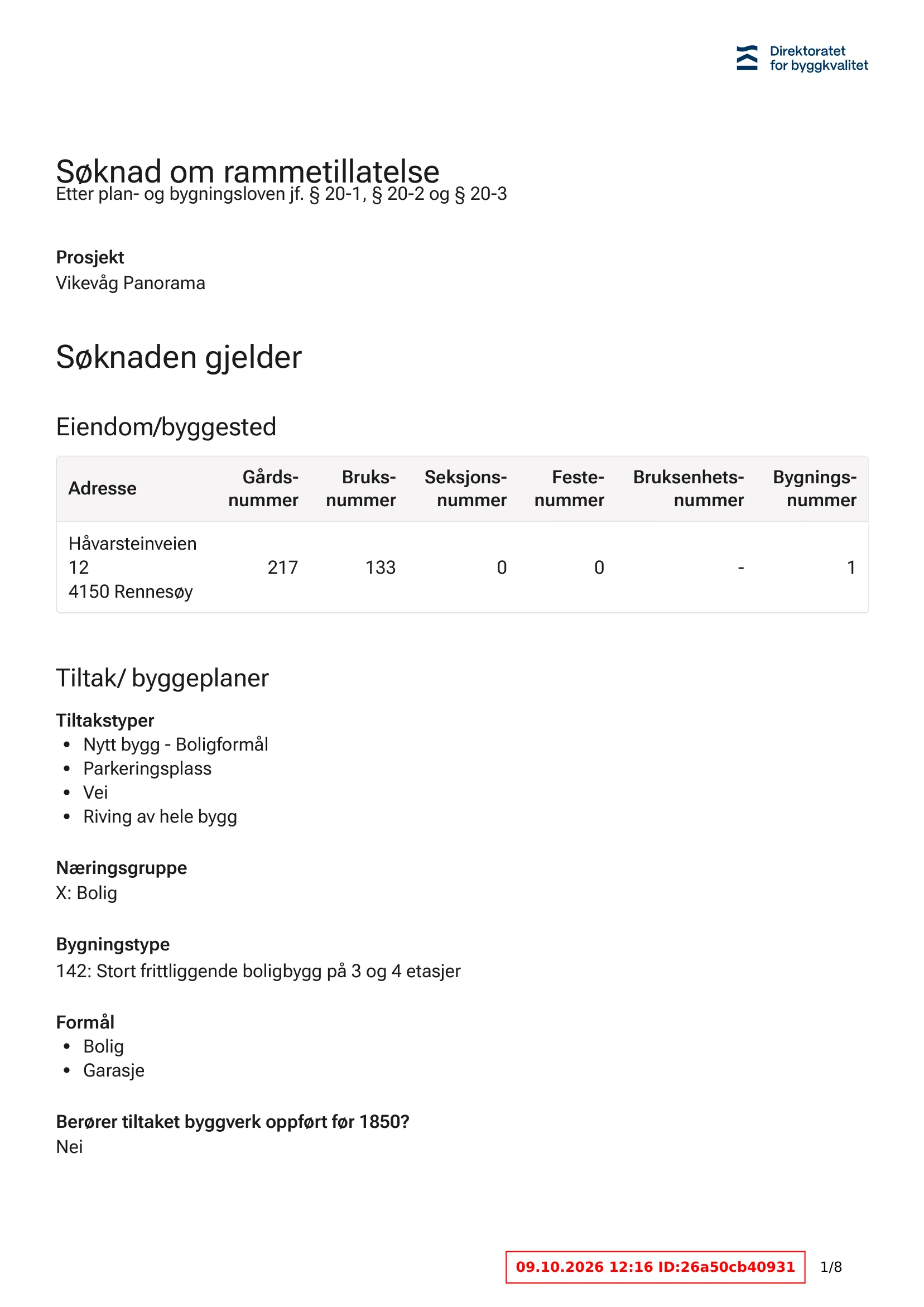 Søknad om rammetillatelse