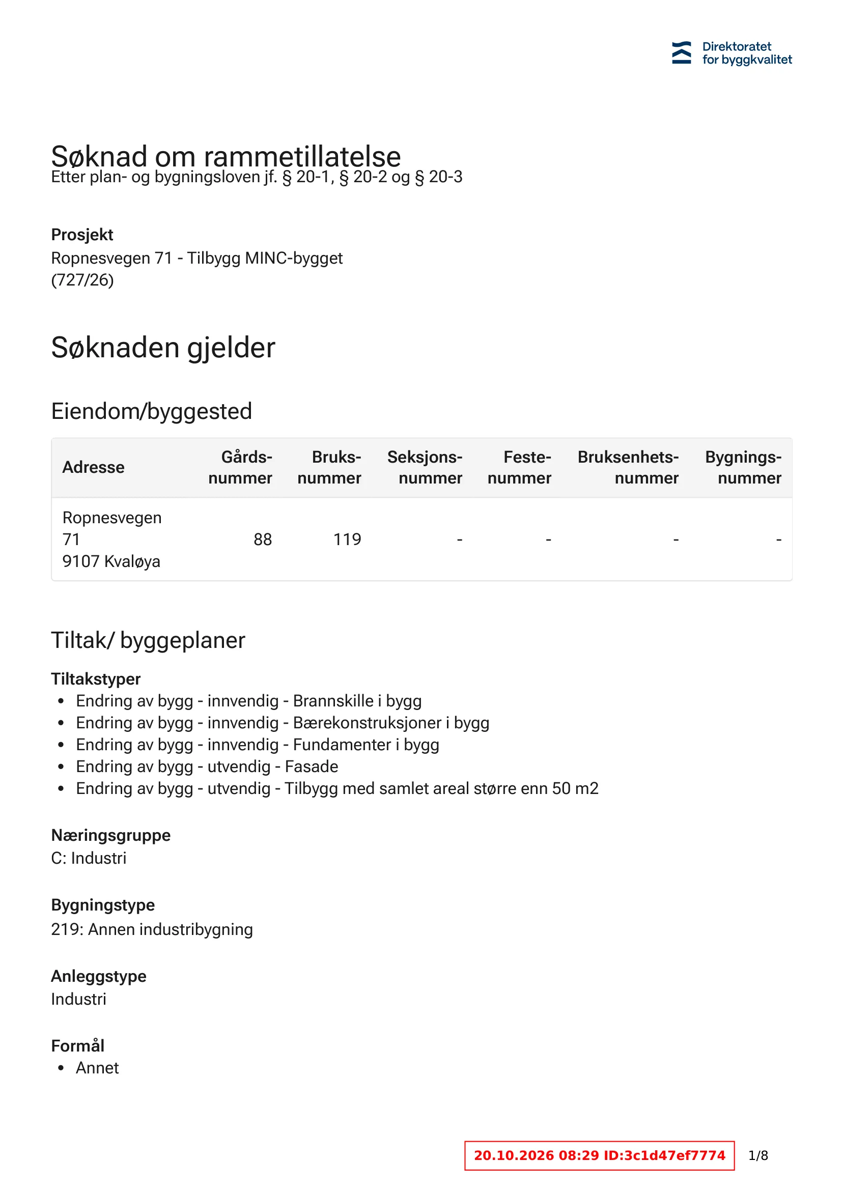 Søknad om rammetillatelse