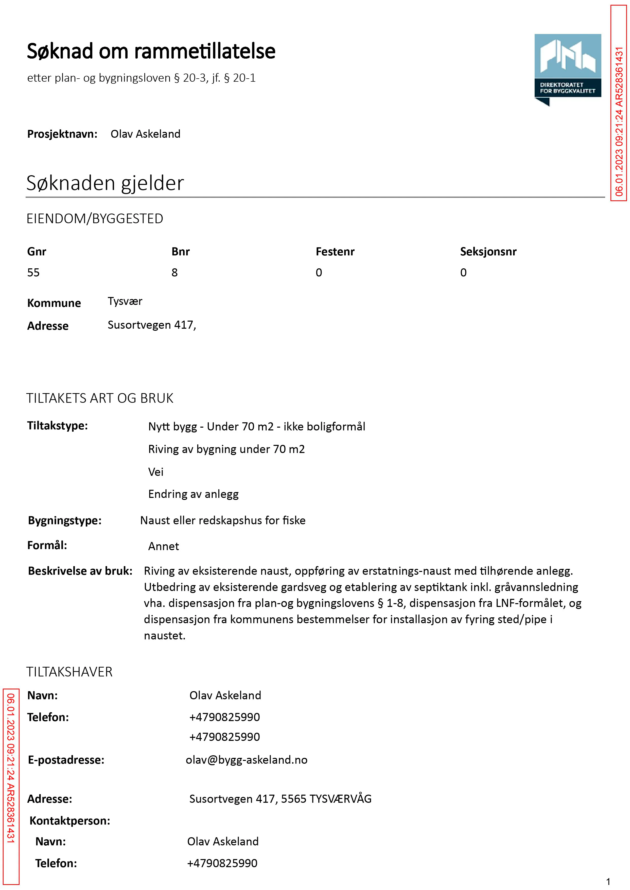 Søknad om rammetillatelse