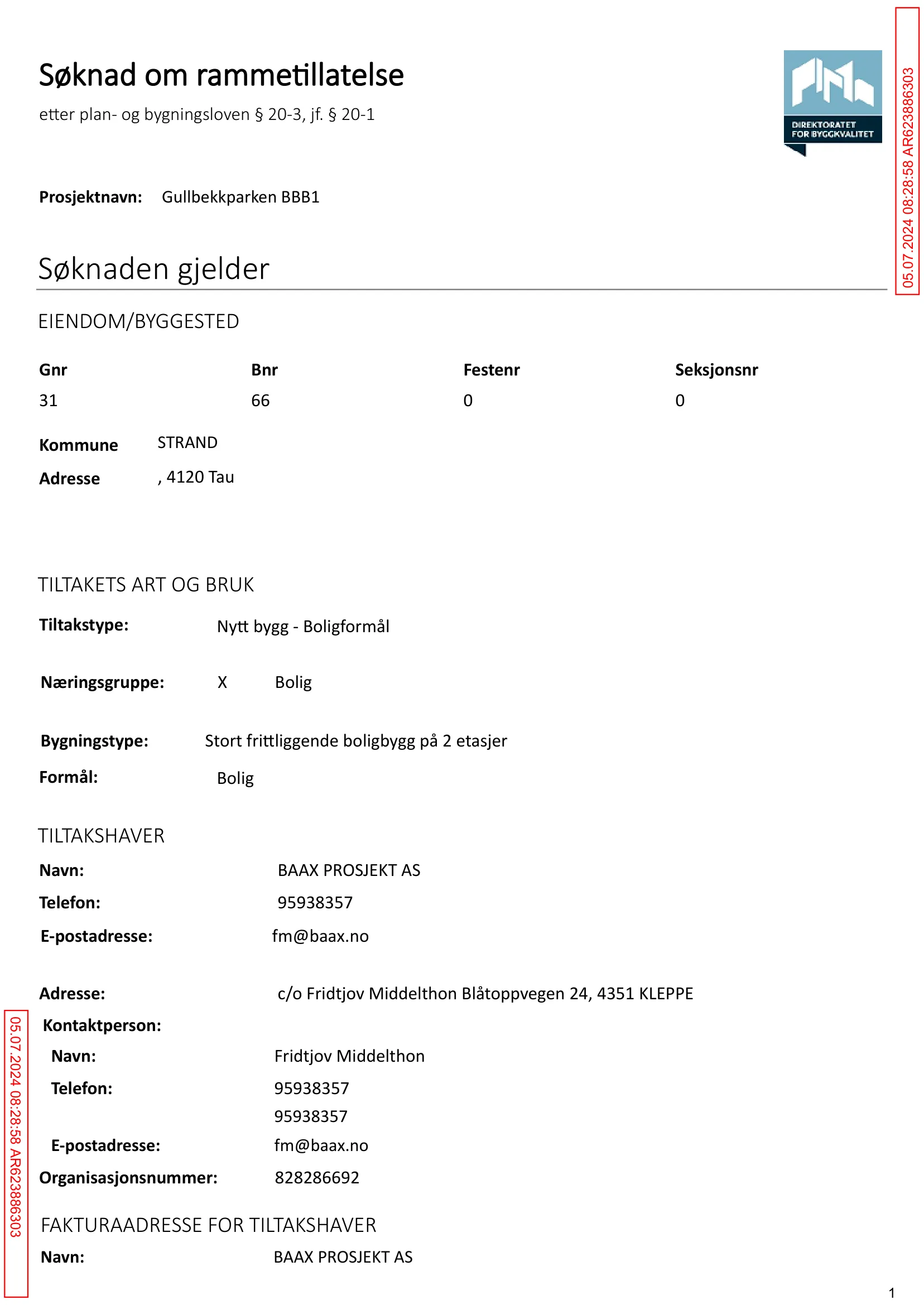 Søknad om rammetillatelse