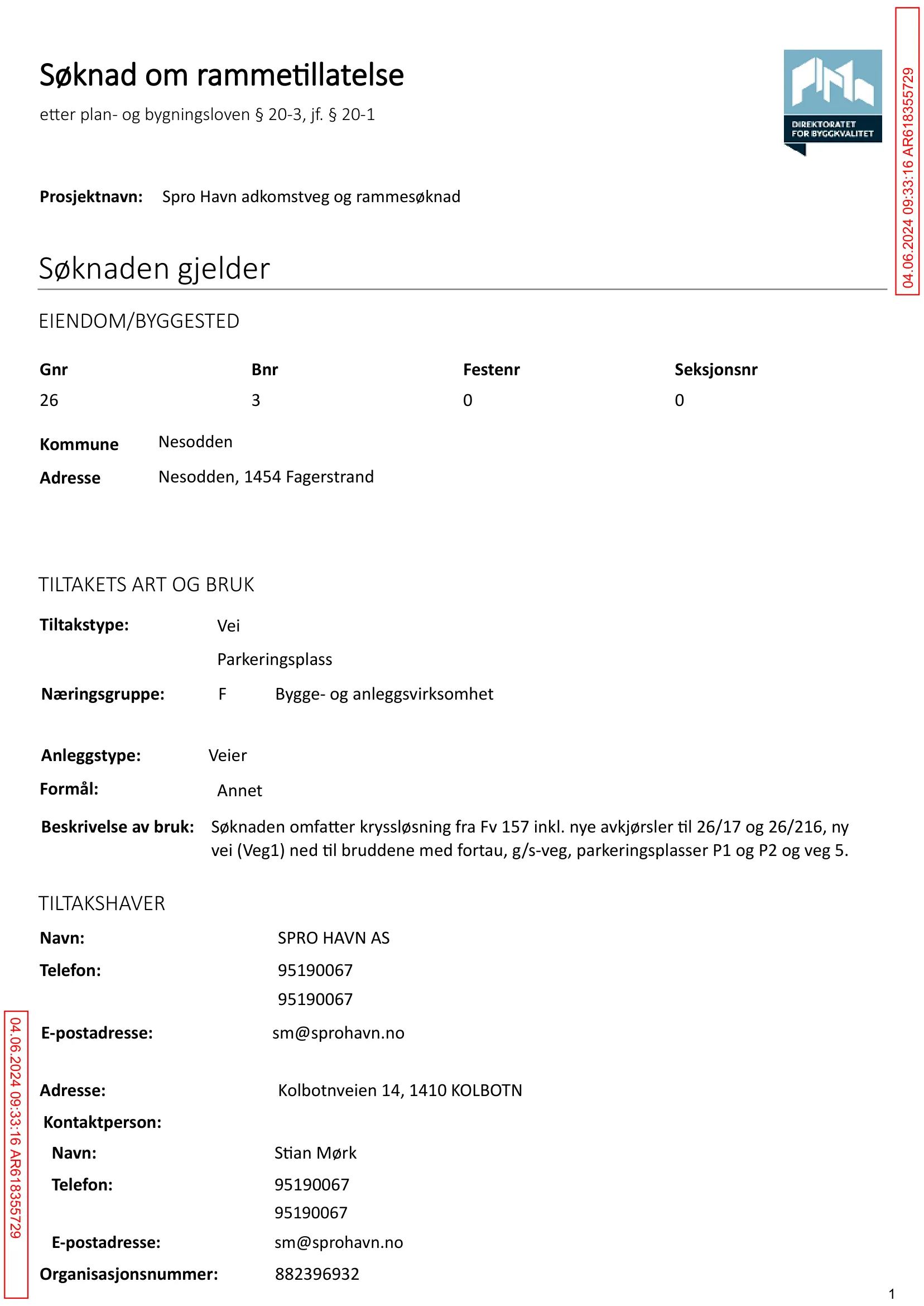 Søknad om rammetillatelse
