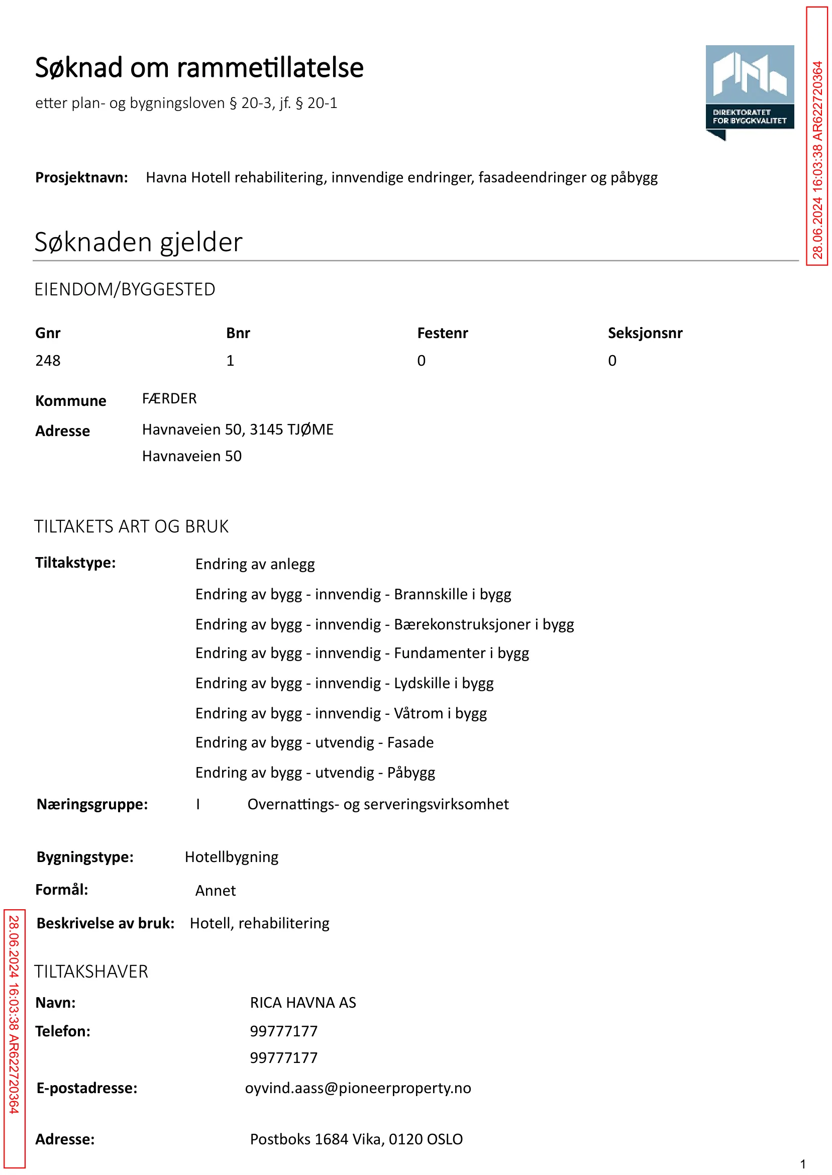 Søknad om rammetillatelse