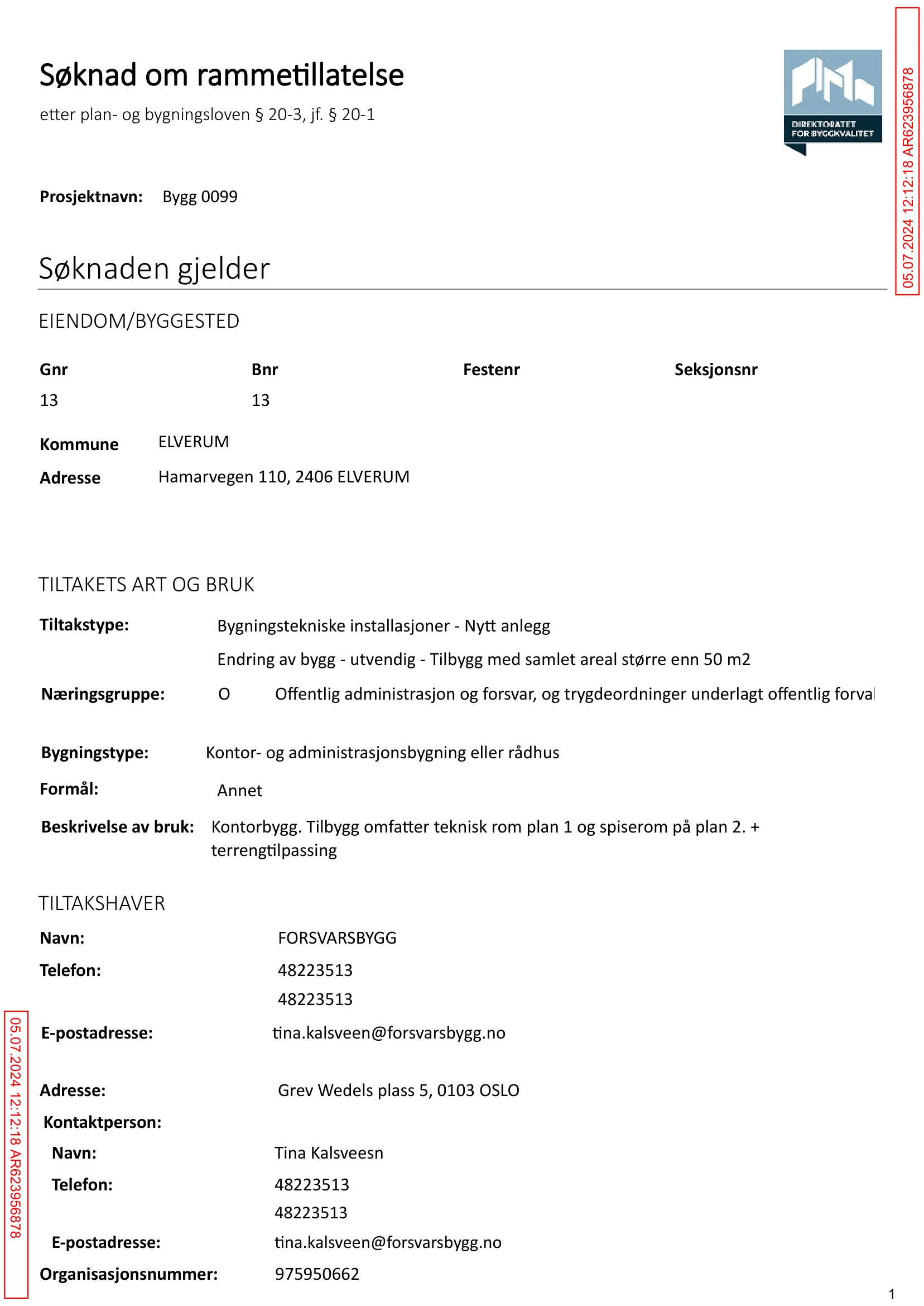 Søknad om rammetillatelse