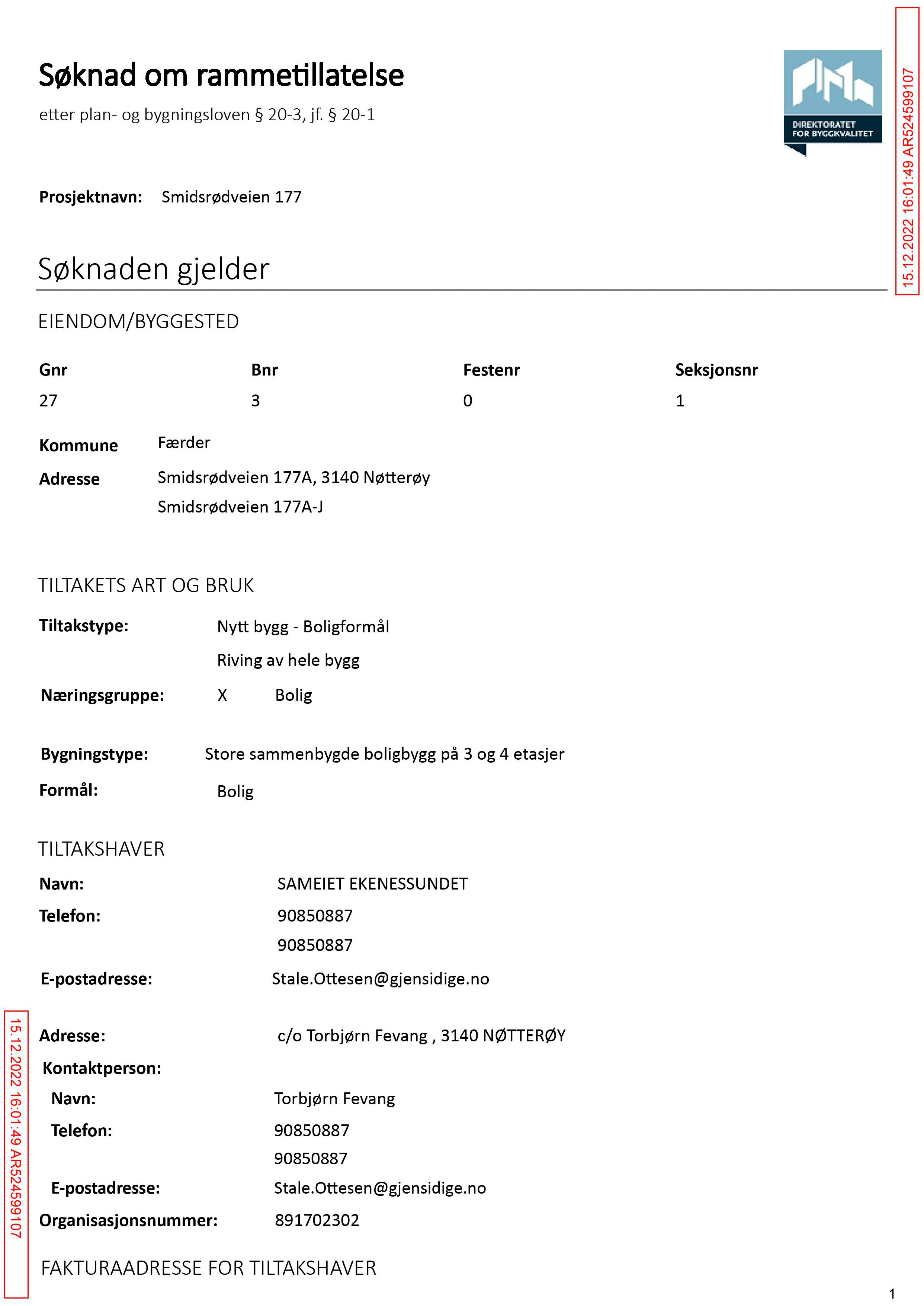 Søknad om rammetillatelse