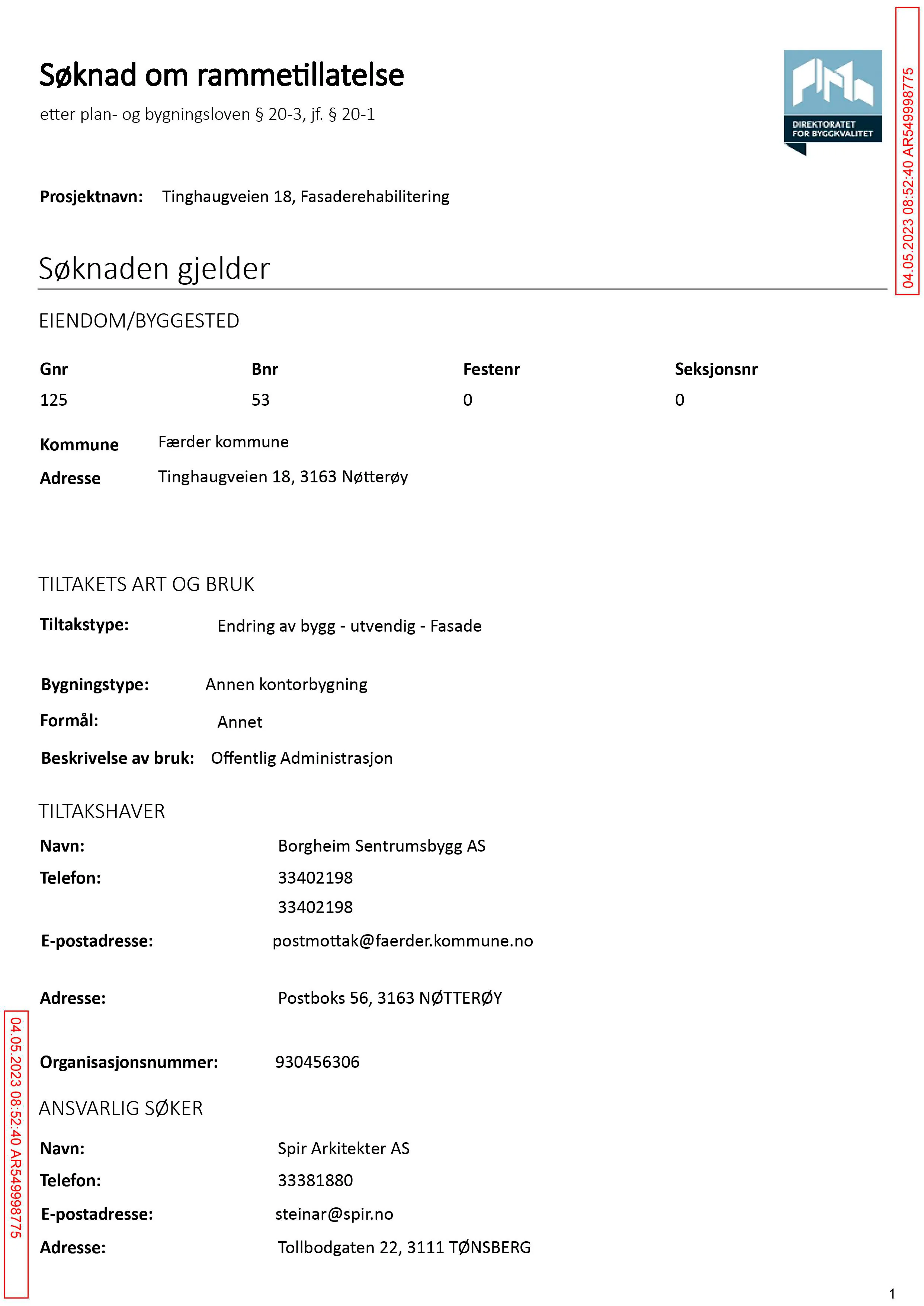 Søknad om rammetillatelse