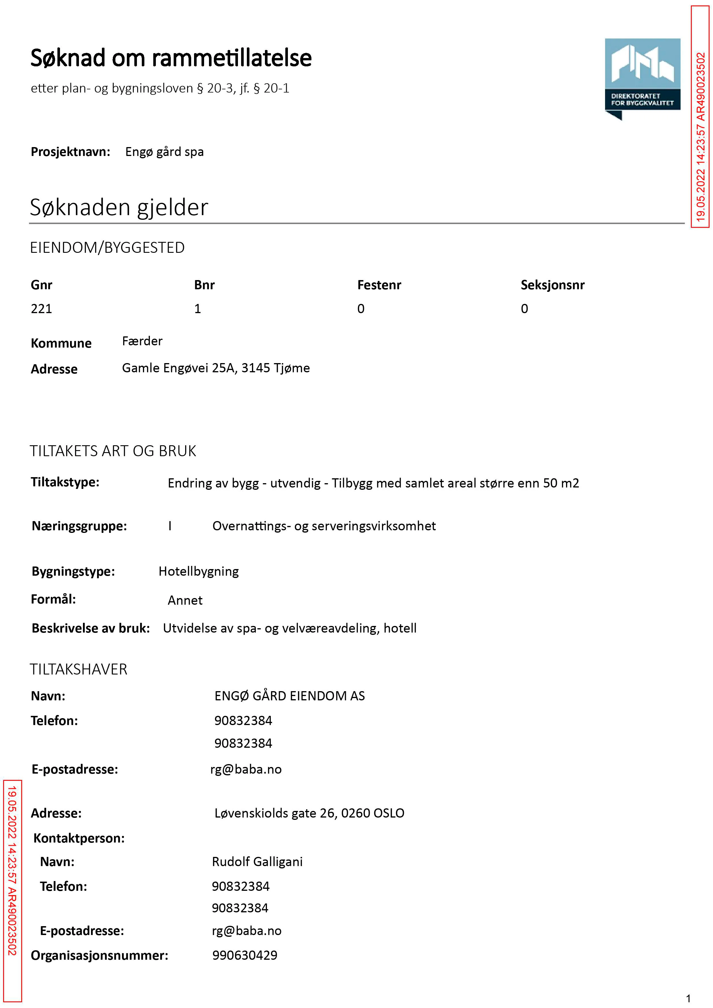 Søknad om rammetillatelse