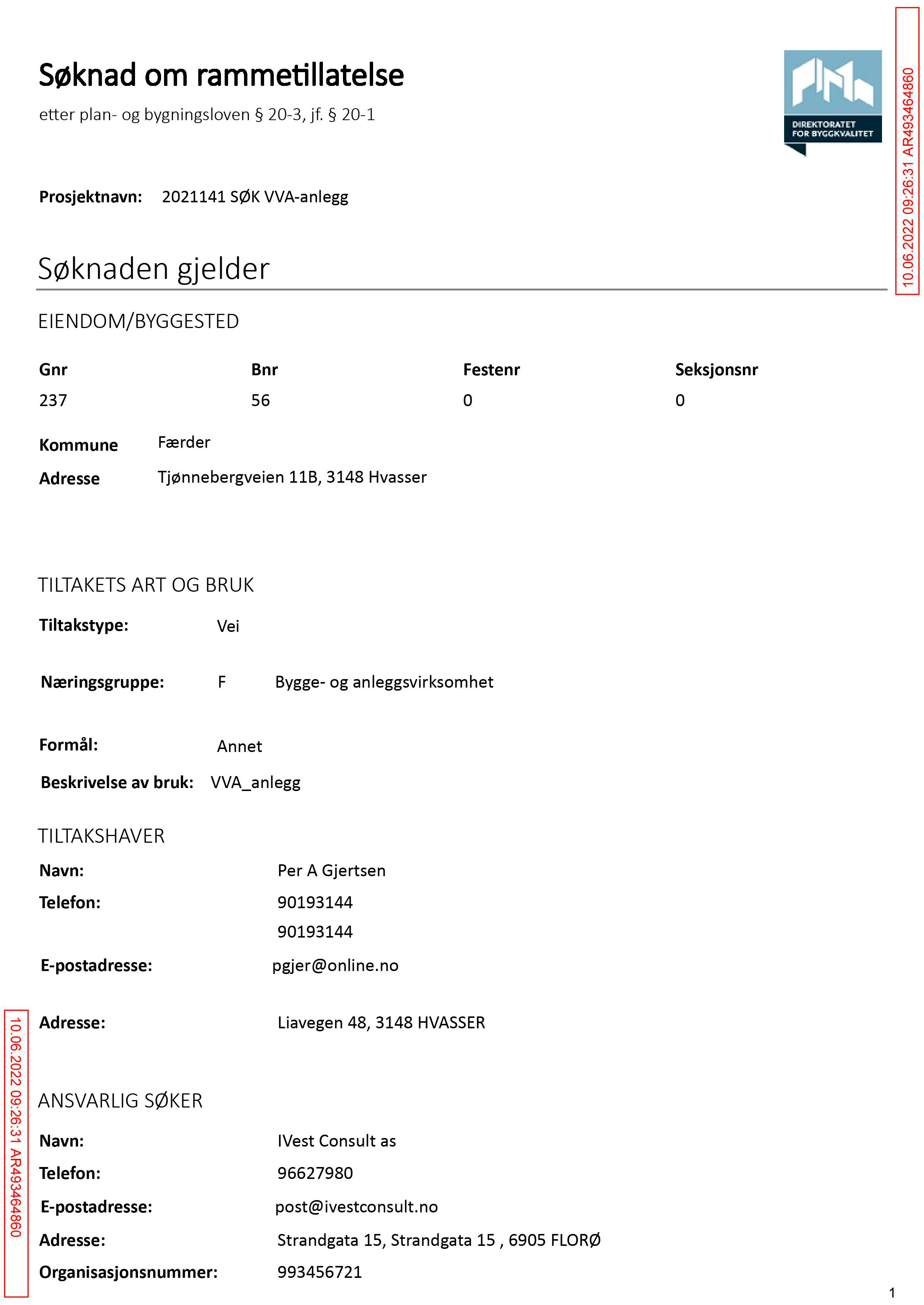 Søknad om rammetillatelse