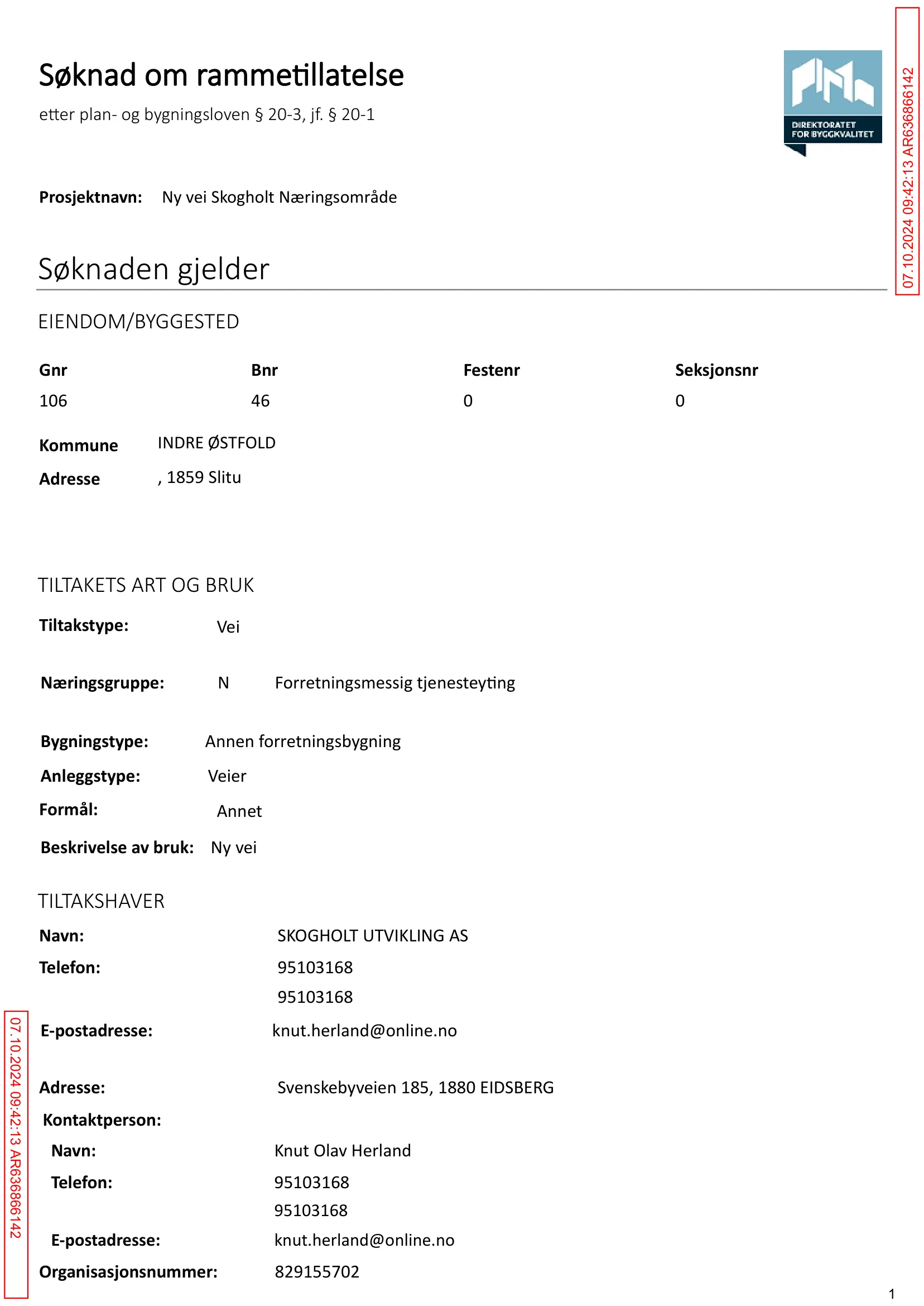 Søknad om rammetillatelse