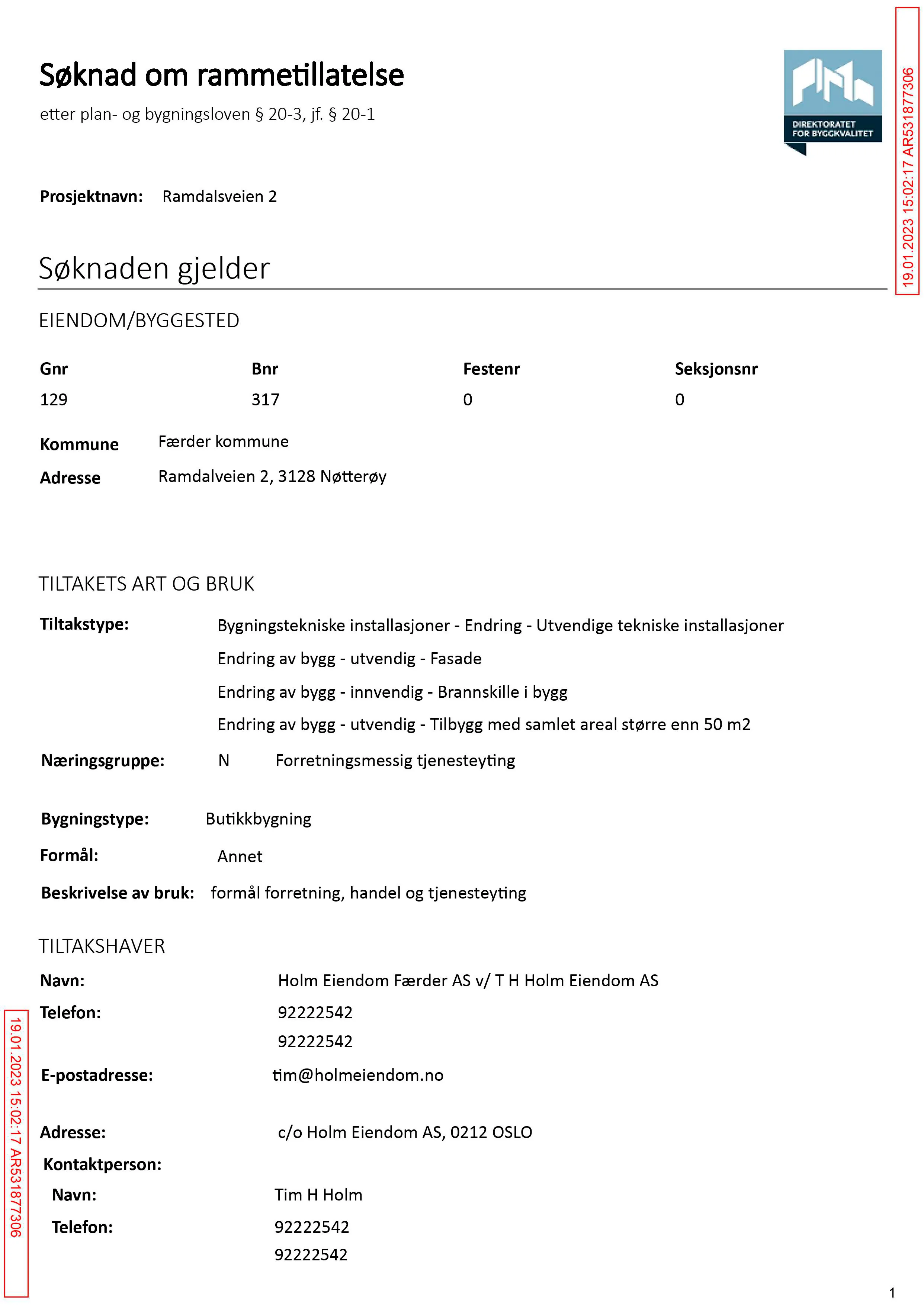 Søknad om rammetillatelse