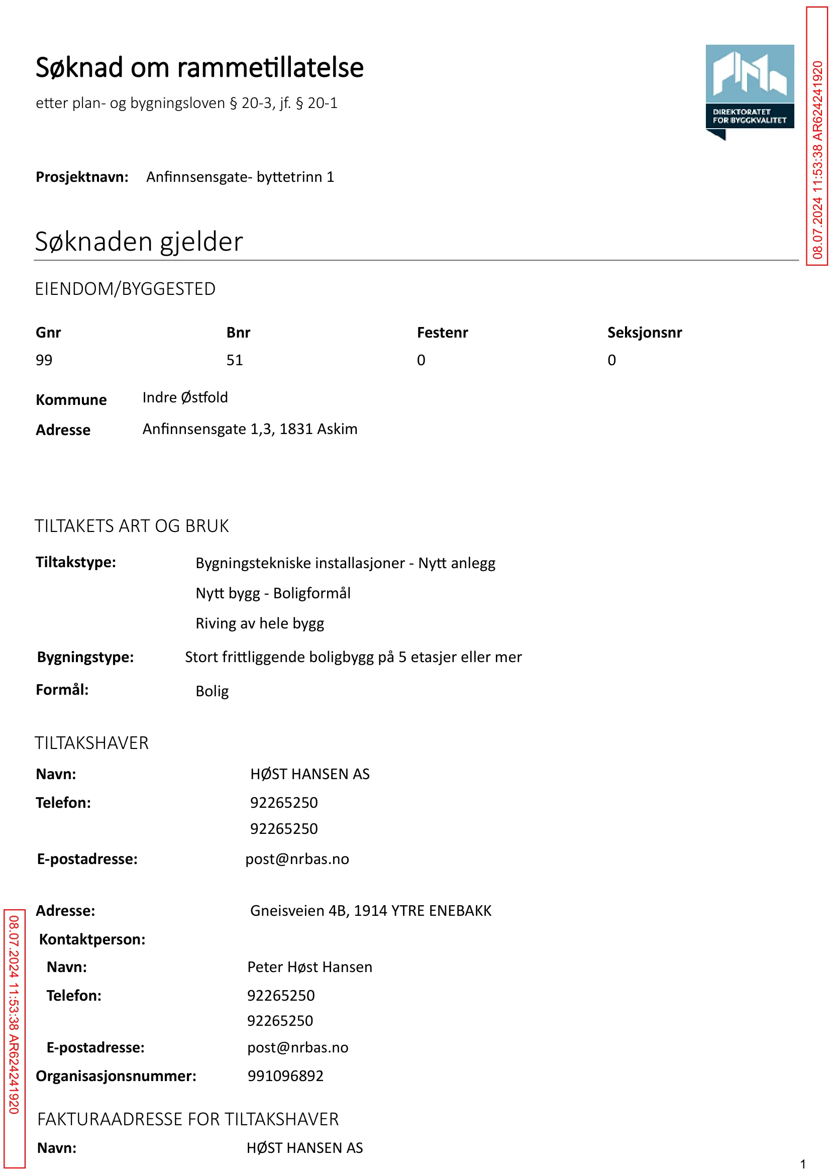Søknad om rammetillatelse