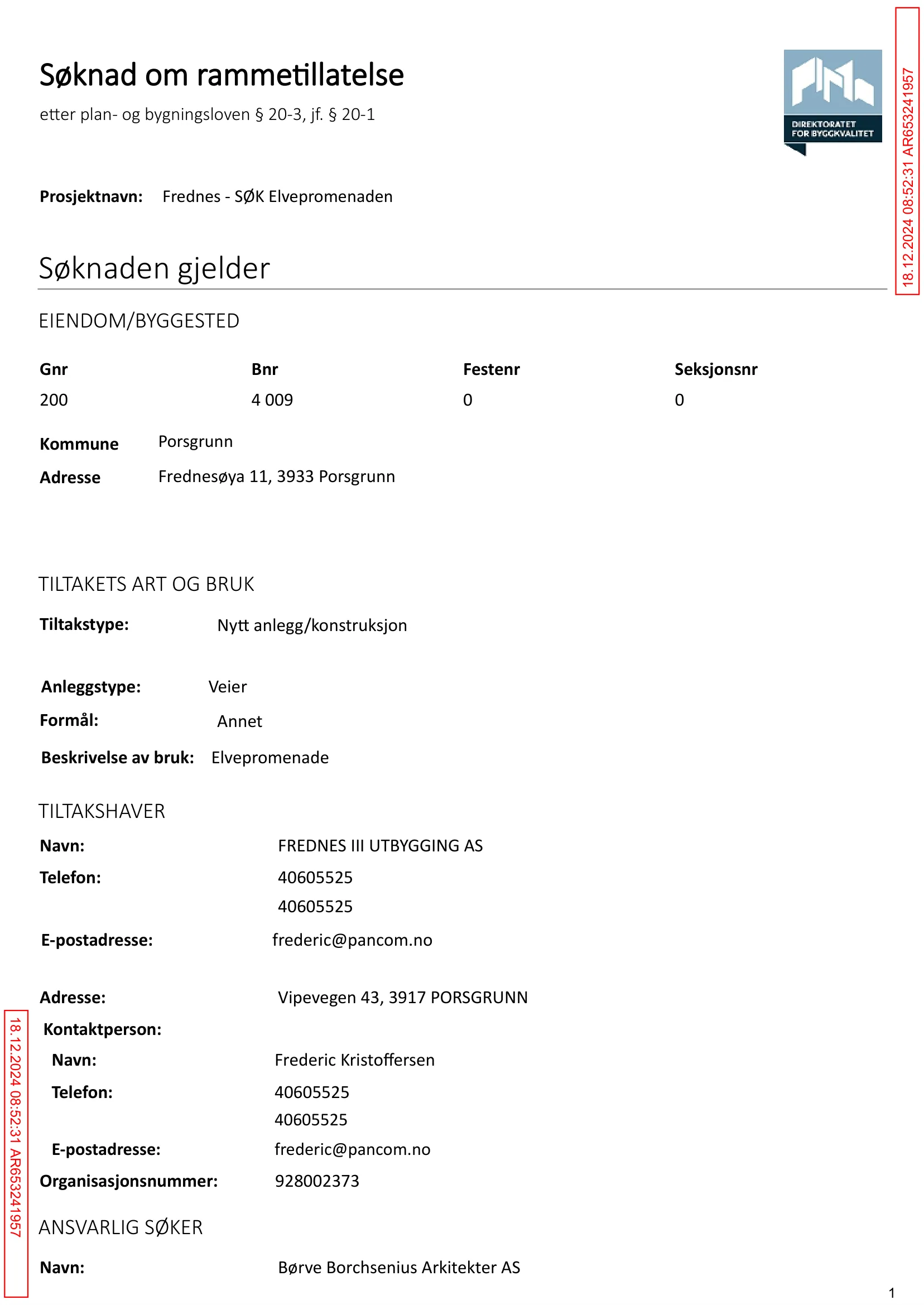 Søknad om rammetillatelse