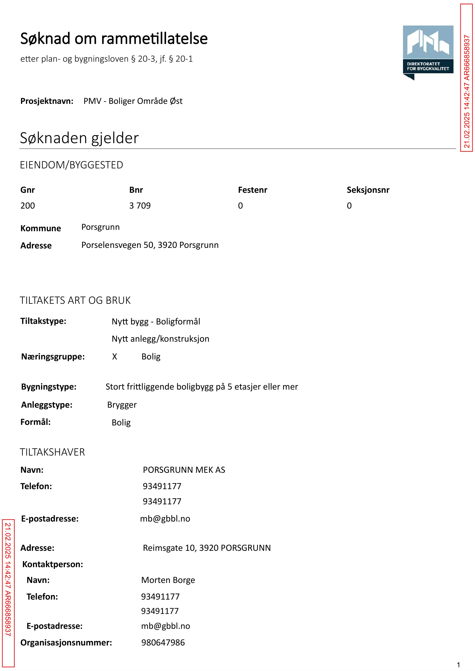 Søknad om rammetillatelse