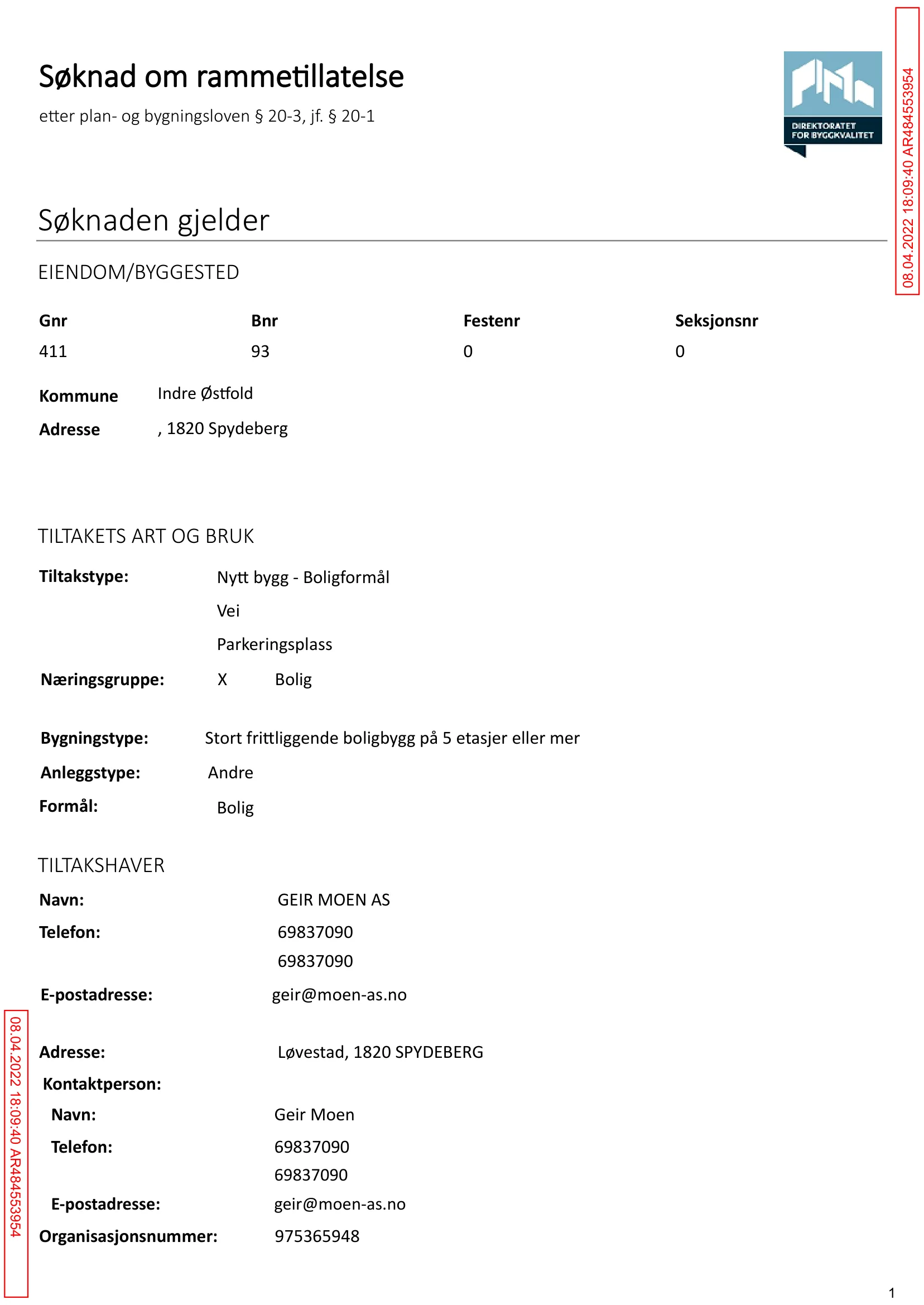 Søknad om rammetillatelse