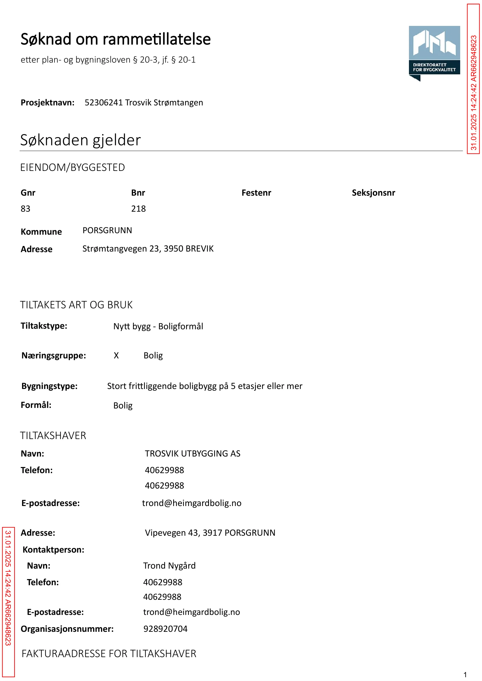 Søknad om rammetillatelse