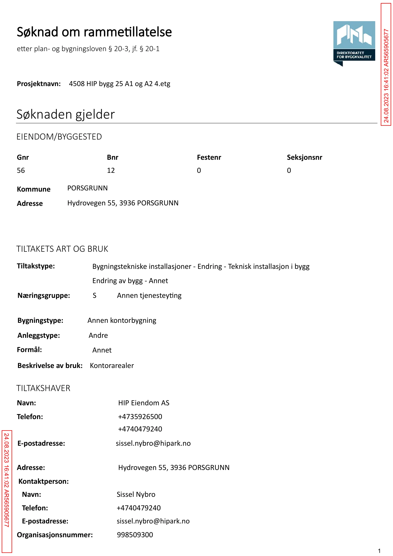 Søknad om rammetillatelse
