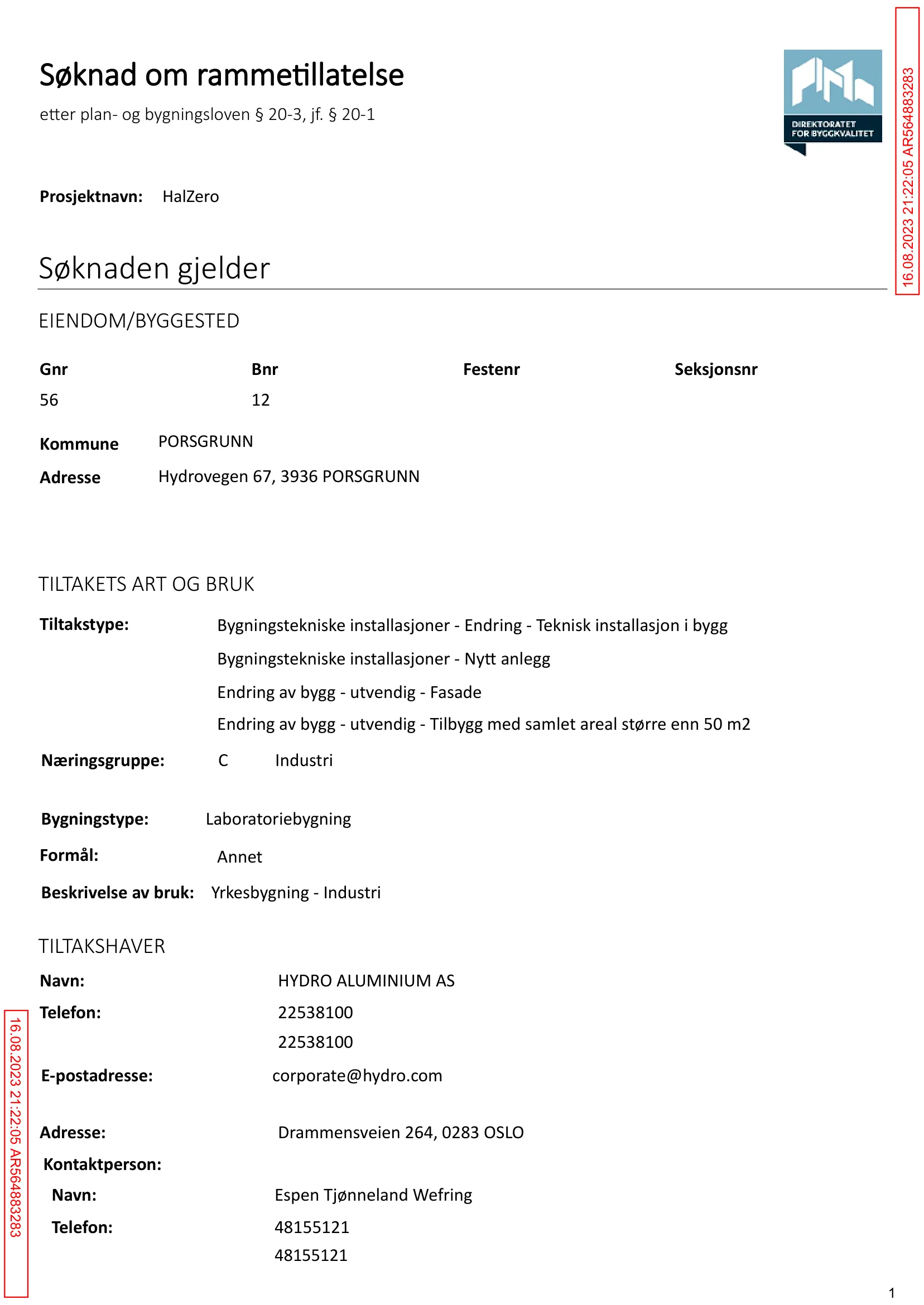 Søknad om rammetillatelse