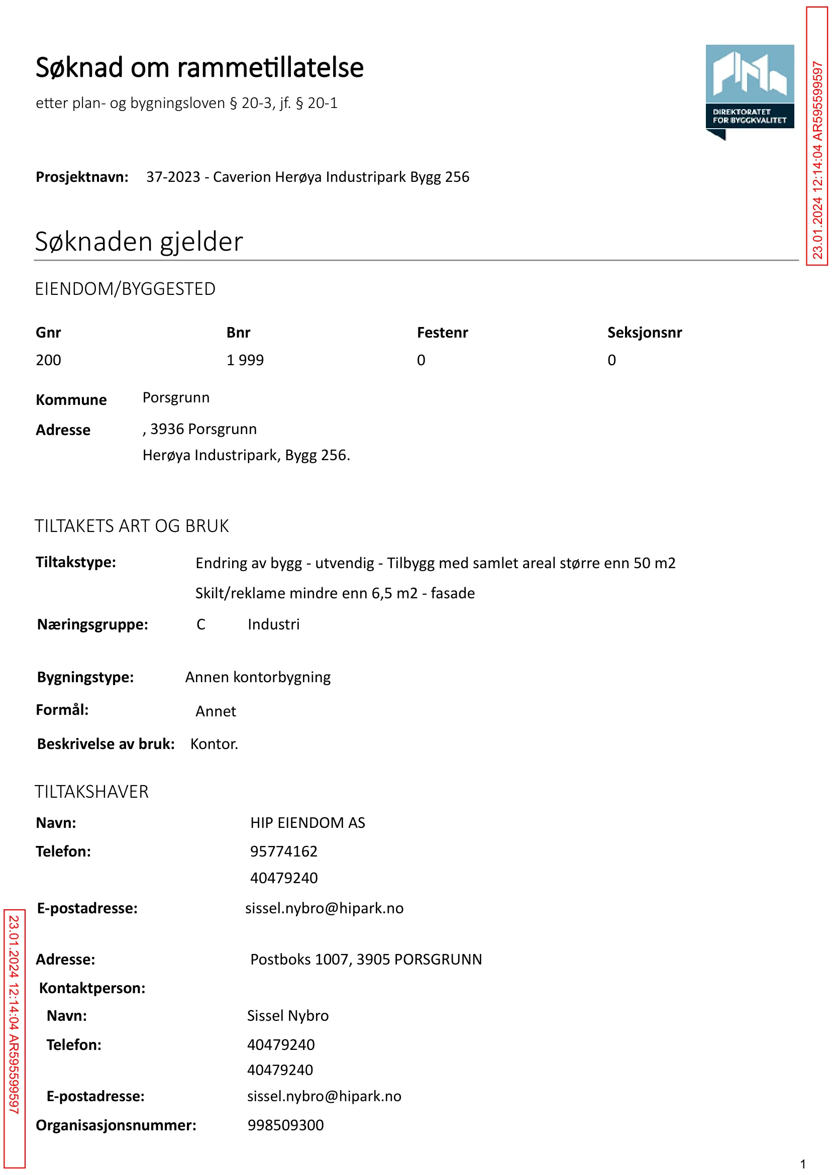 Søknad om rammetillatelse