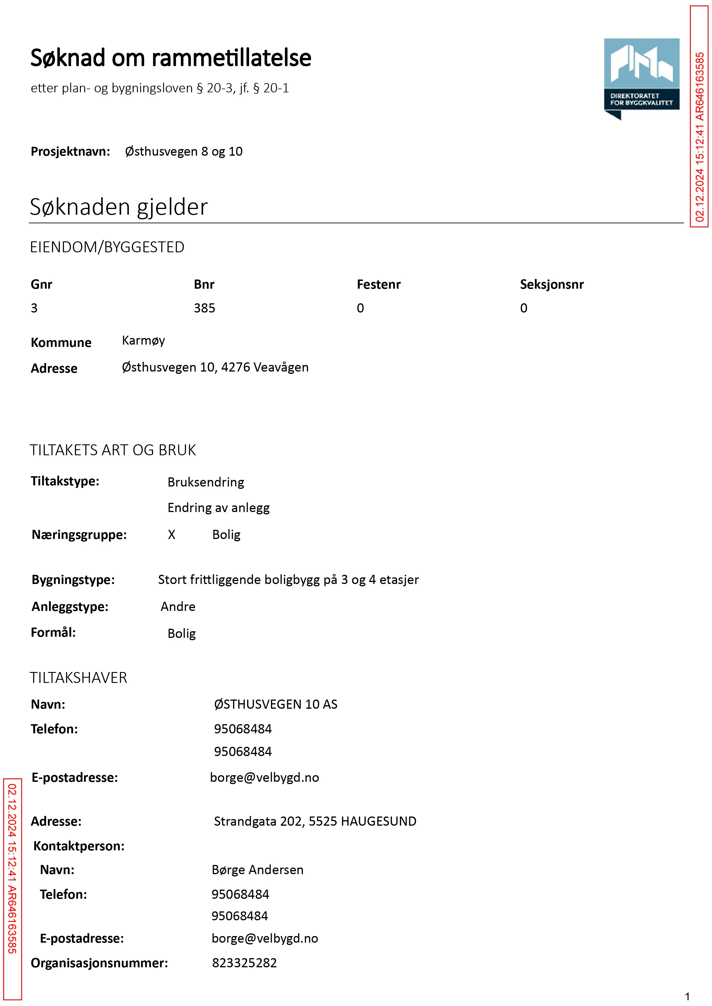 Søknad om rammetillatelse