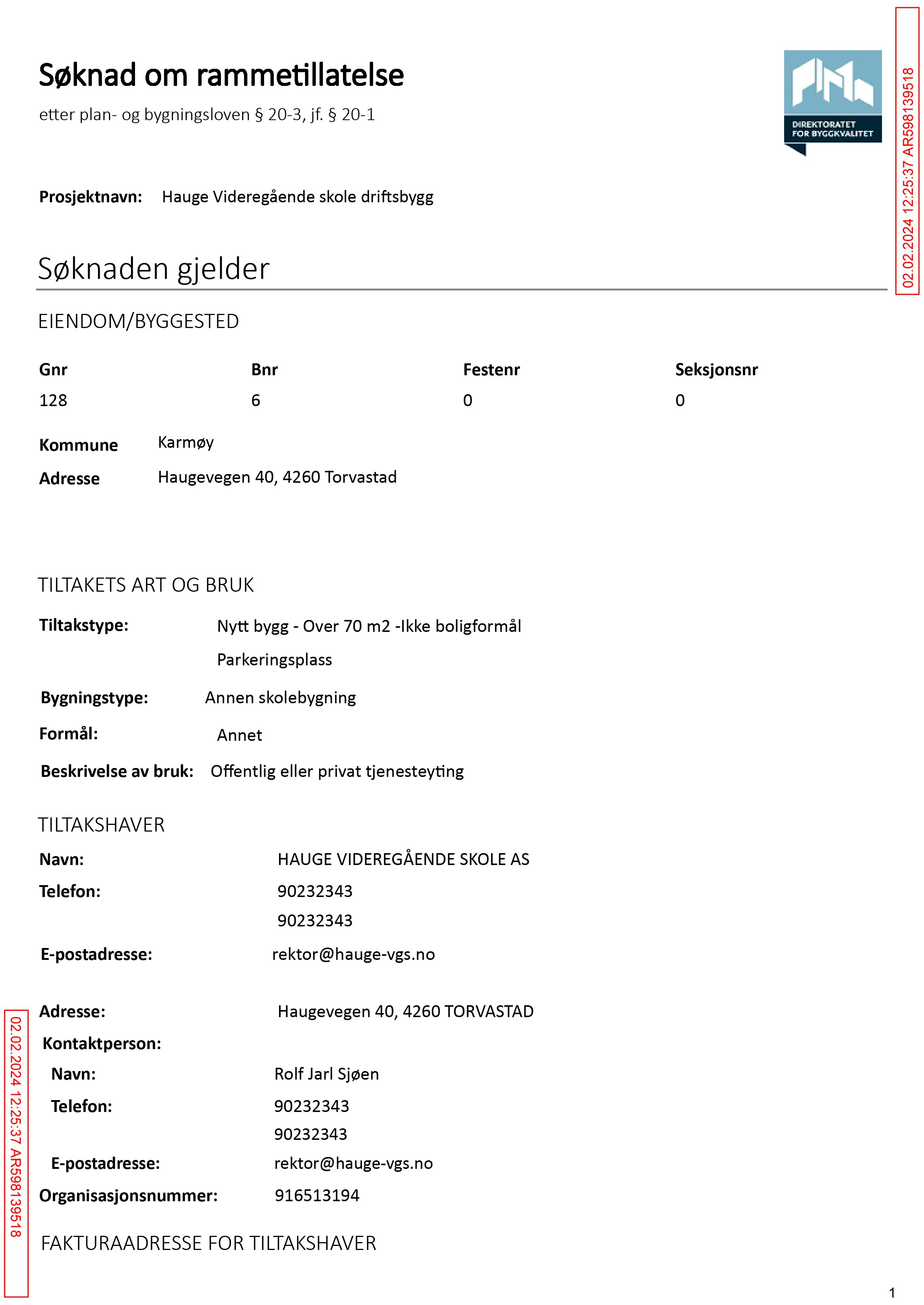 Søknad om rammetillatelse