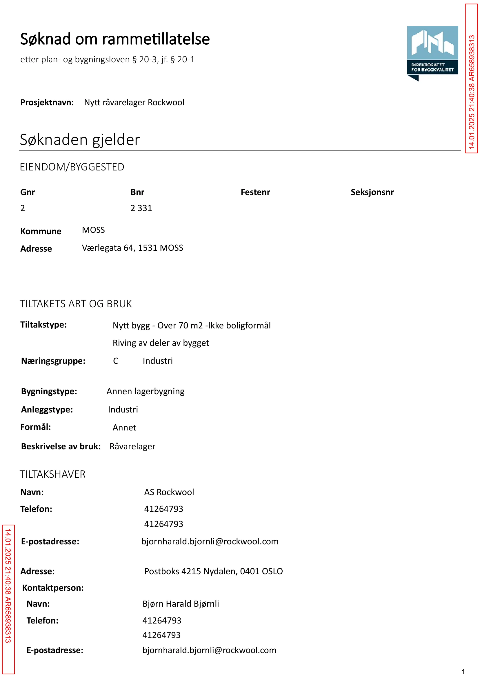Søknad om rammetillatelse