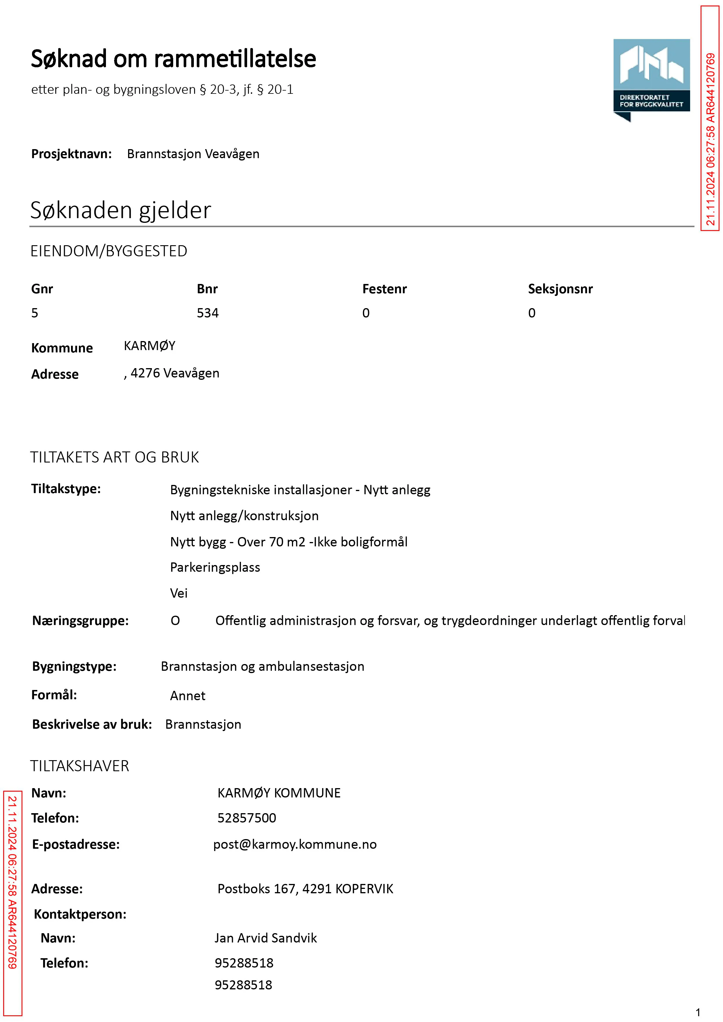 Søknad om rammetillatelse