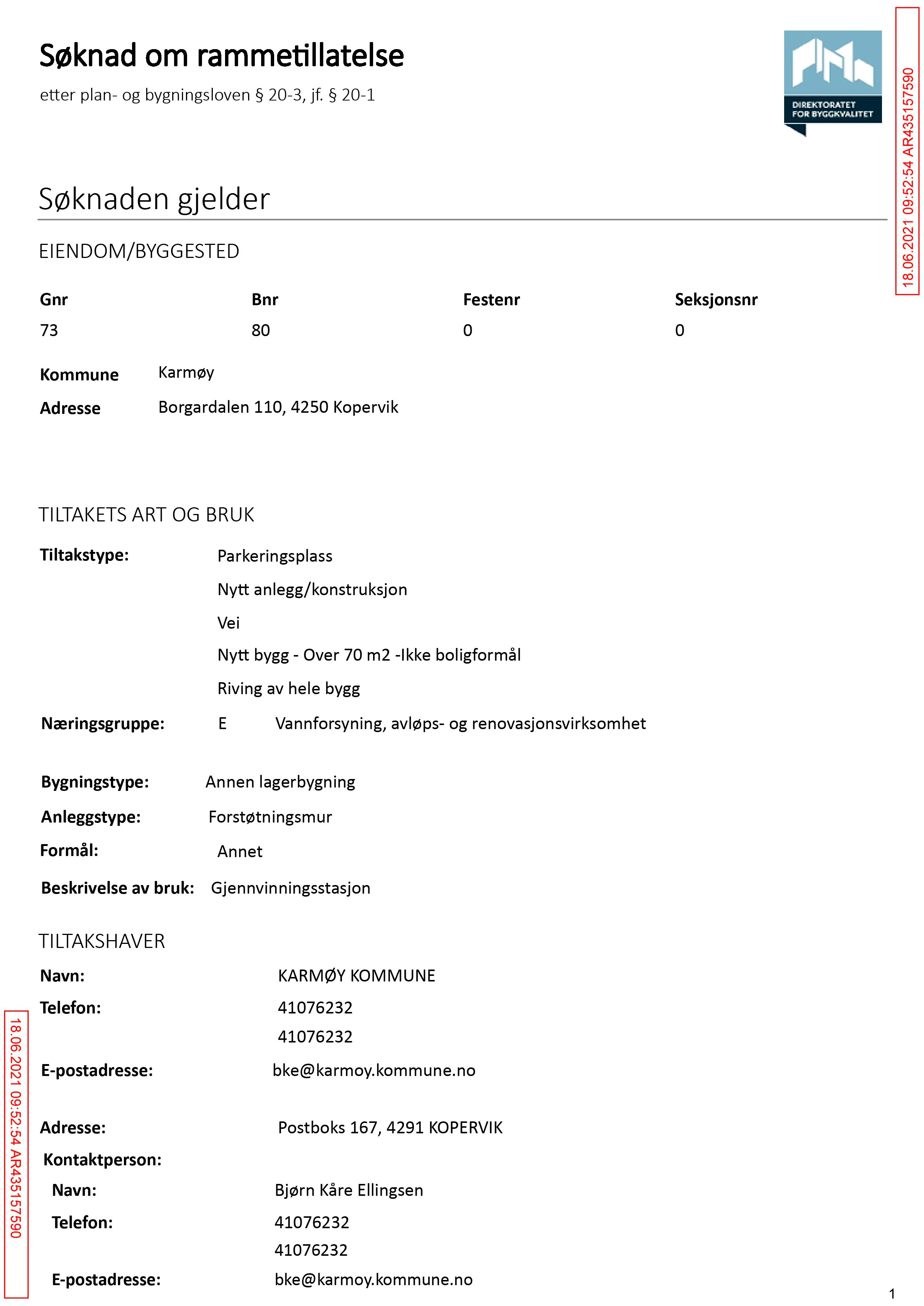Søknad om rammetillatelse