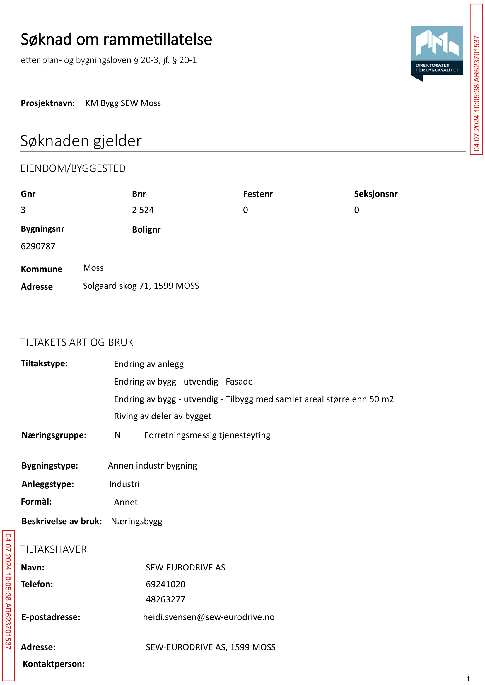 Søknad om rammetillatelse