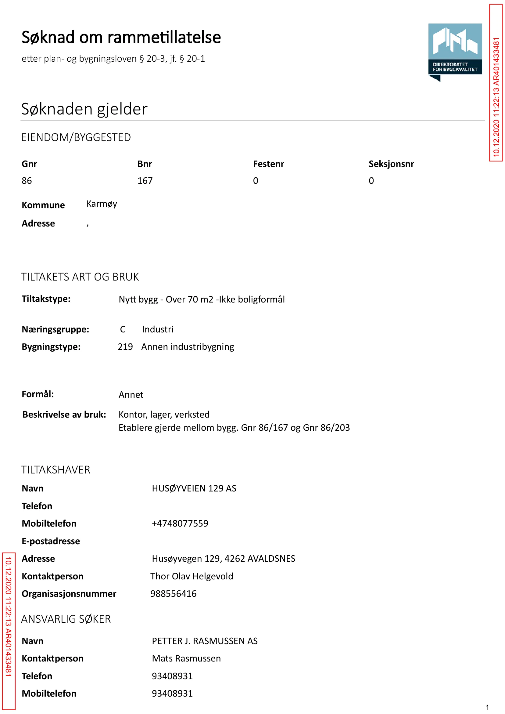 Søknad om rammetillatelse