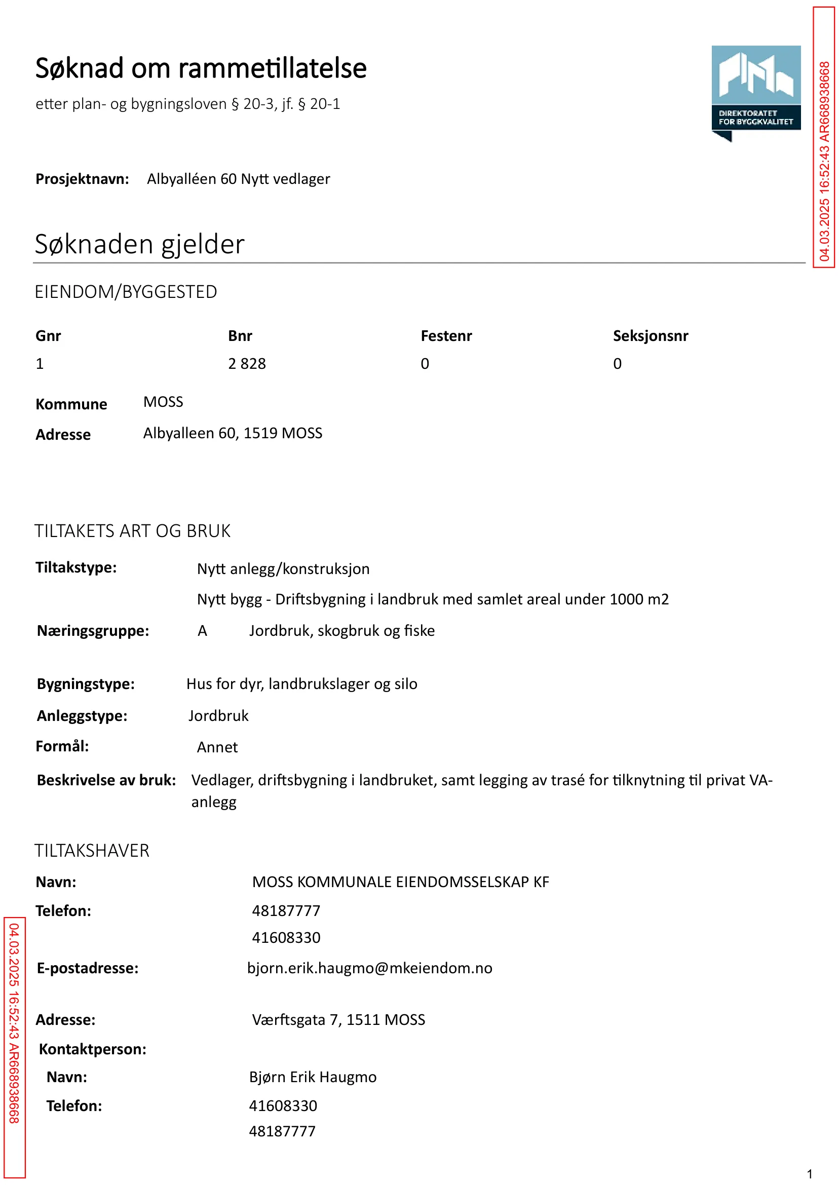 Søknad om rammetillatelse