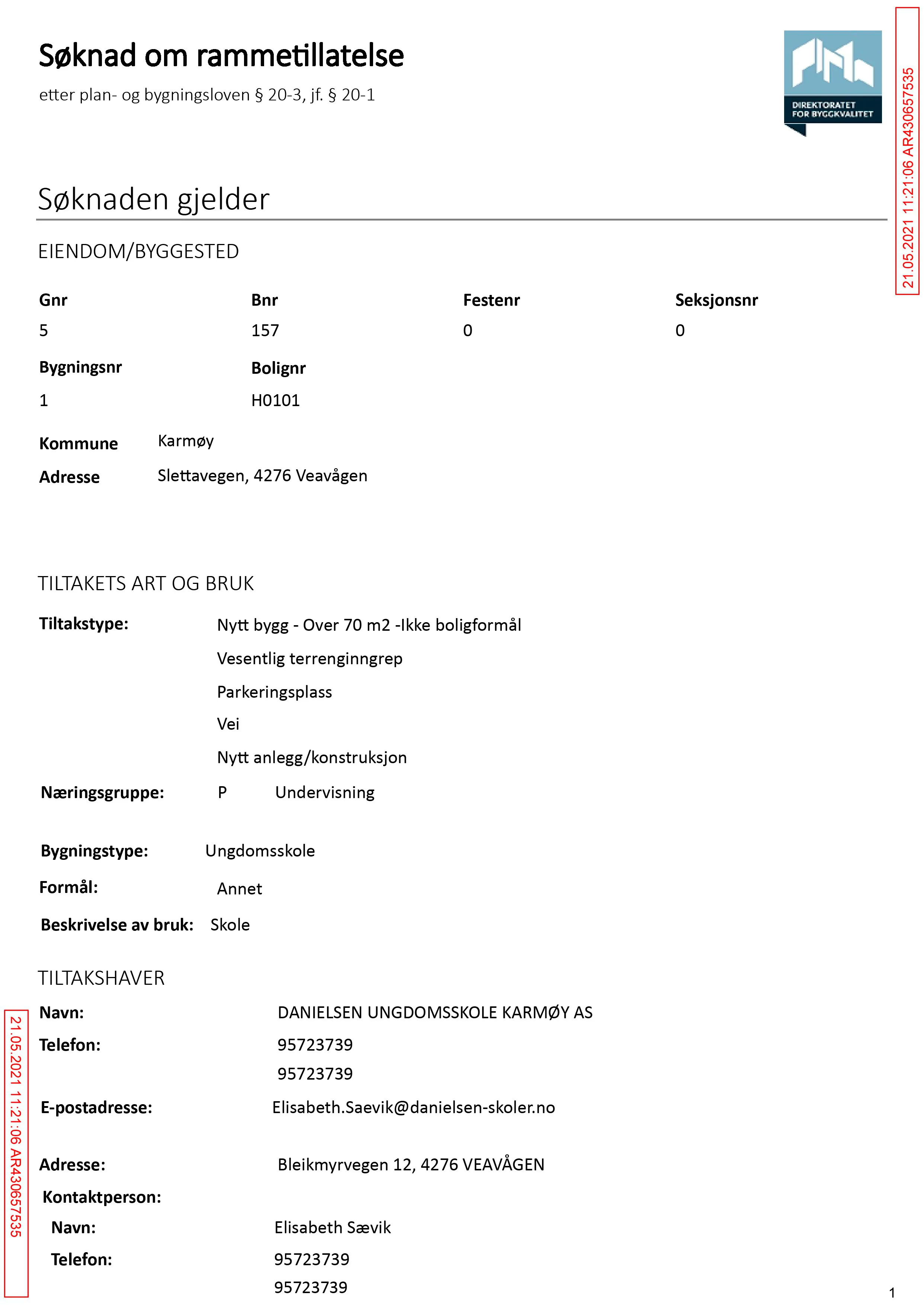 Søknad om rammetillatelse