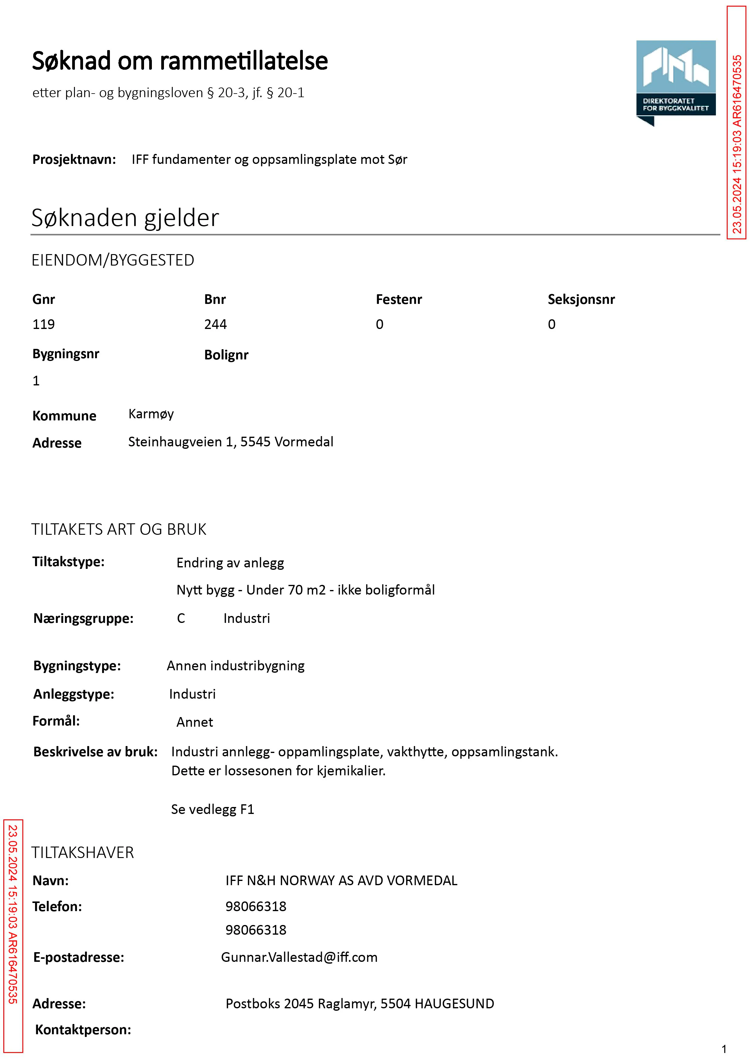 Søknad om rammetillatelse