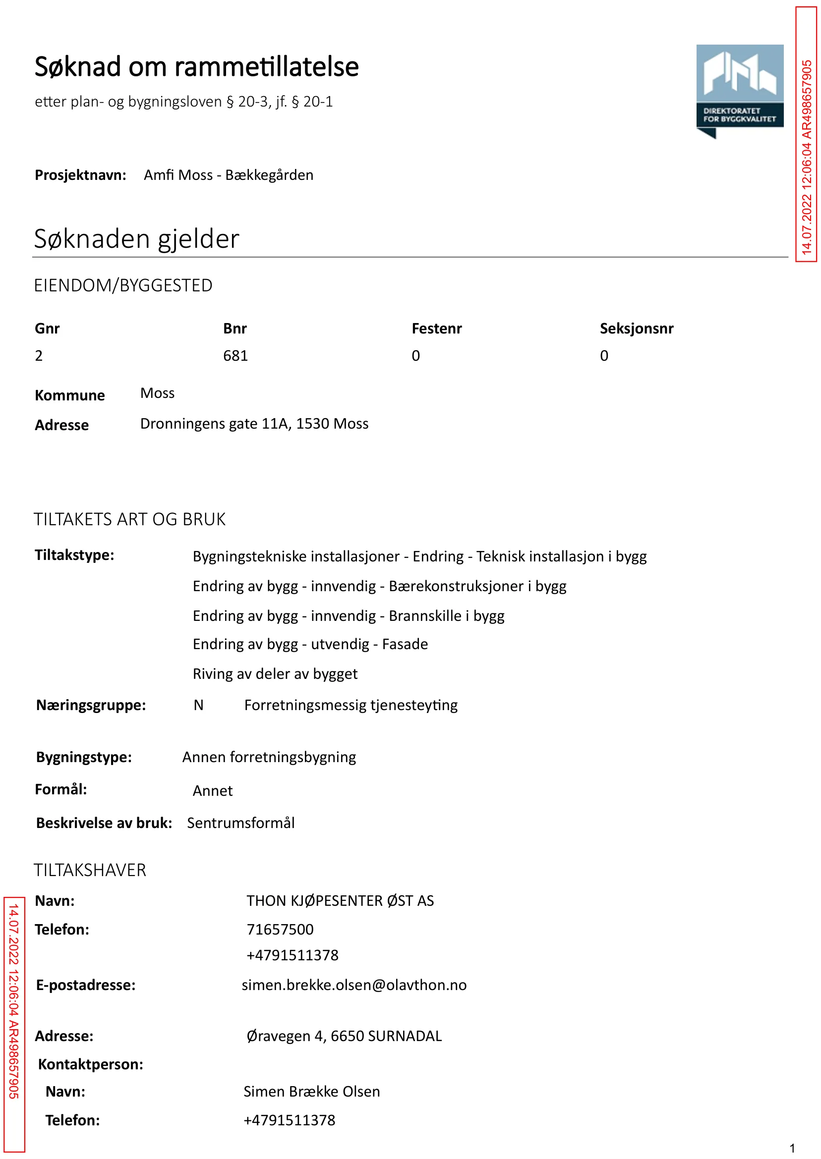 Søknad om rammetillatelse