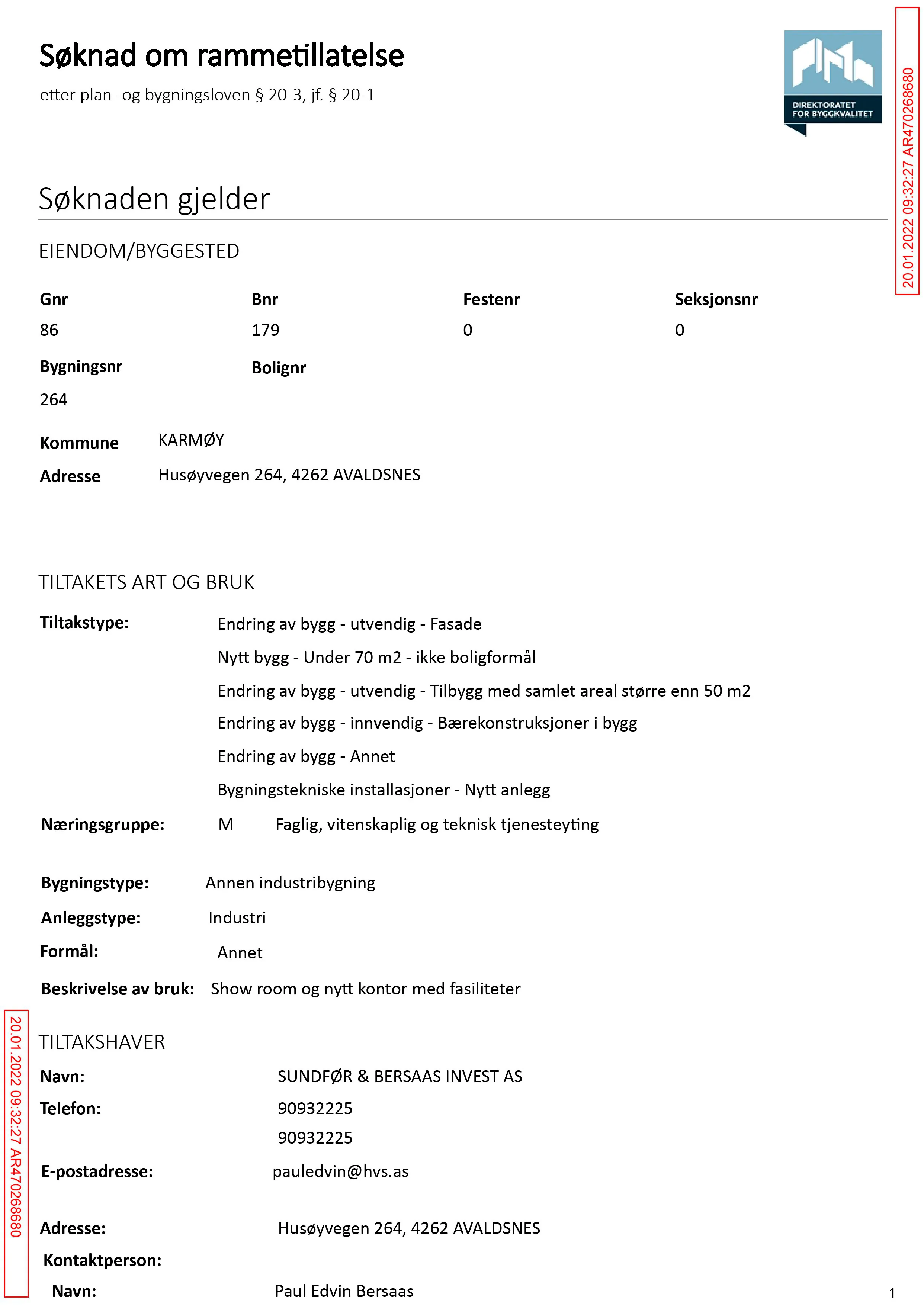 Søknad om rammetillatelse