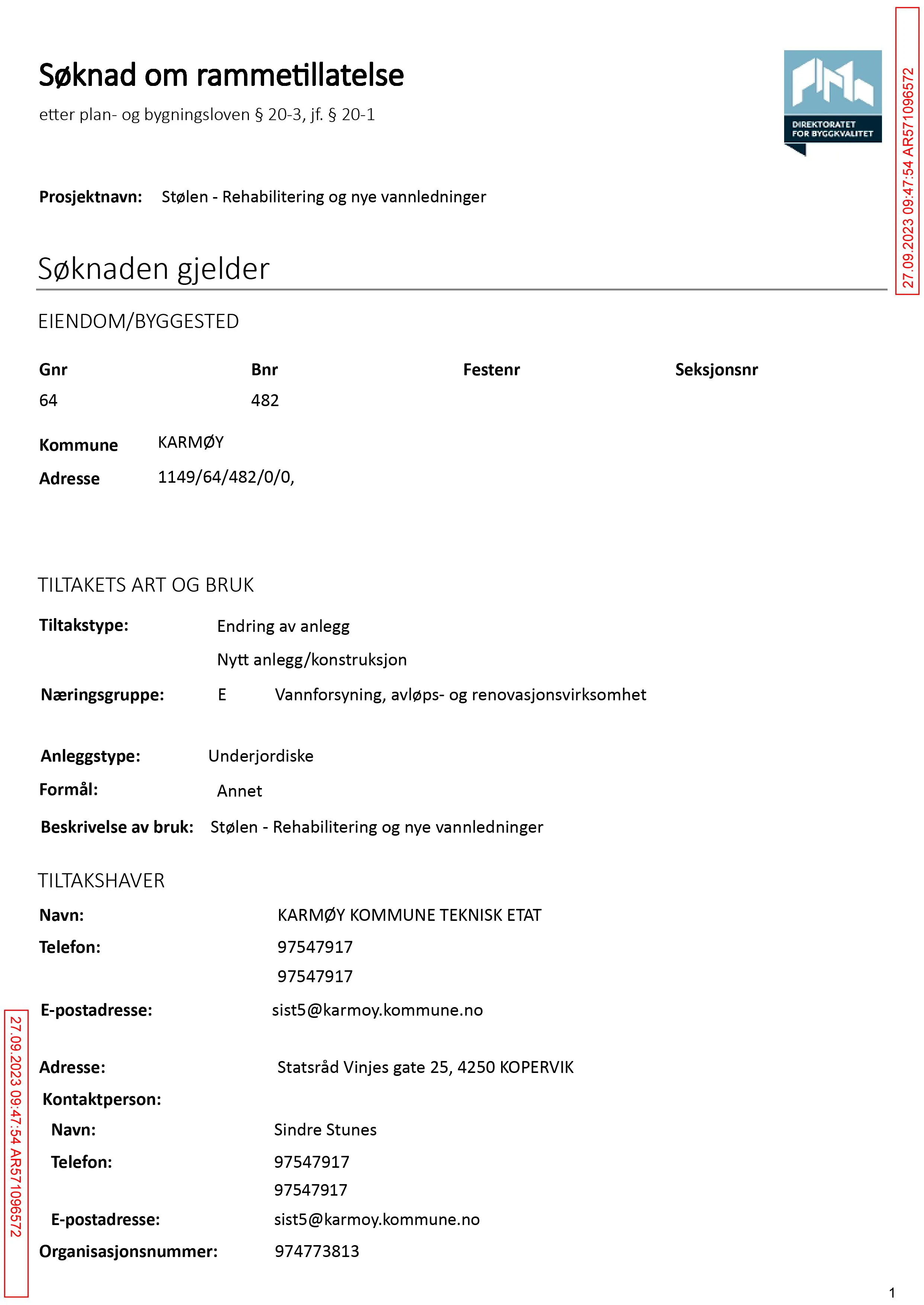 Søknad om rammetillatelse