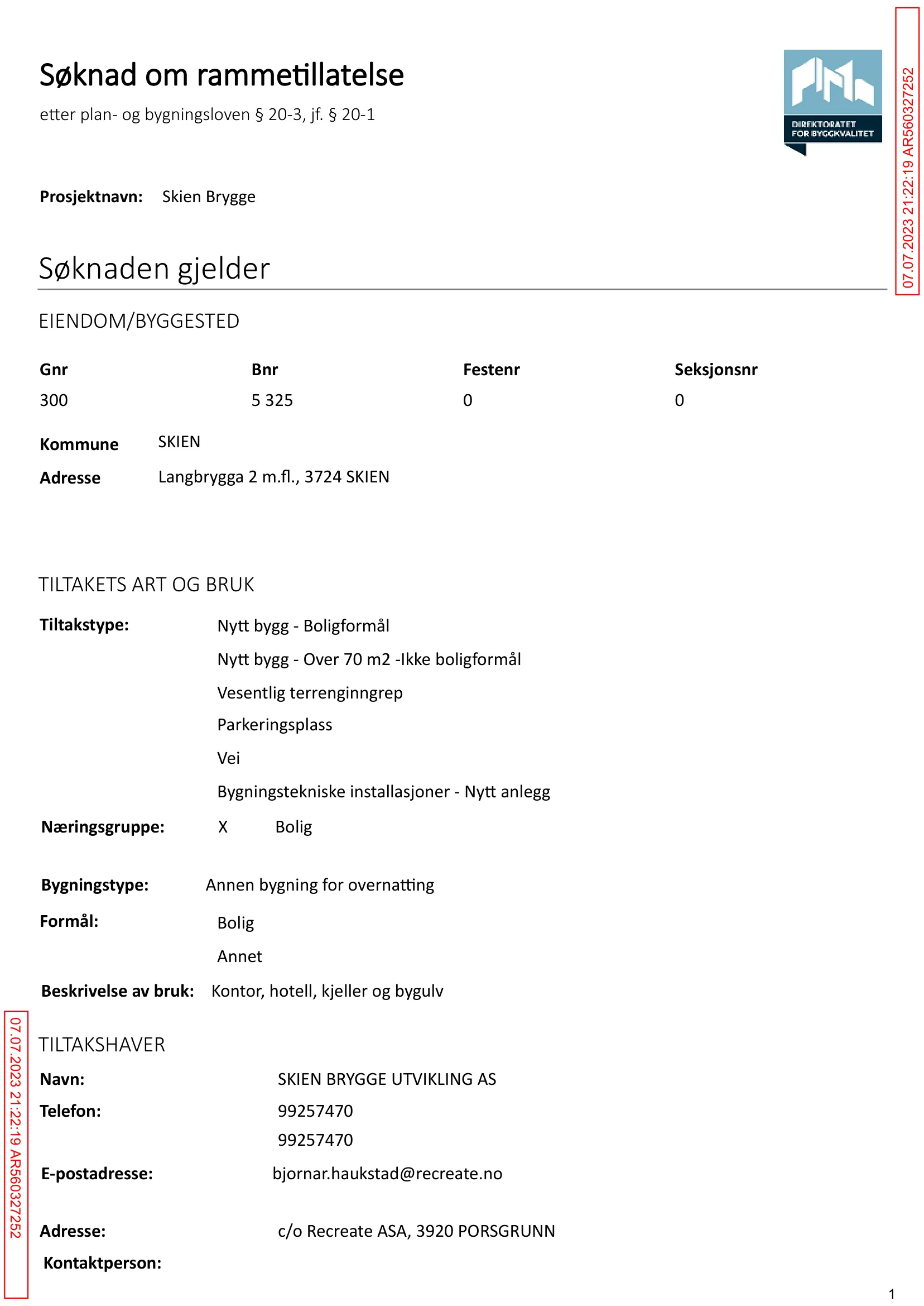 Søknad om rammetillatelse