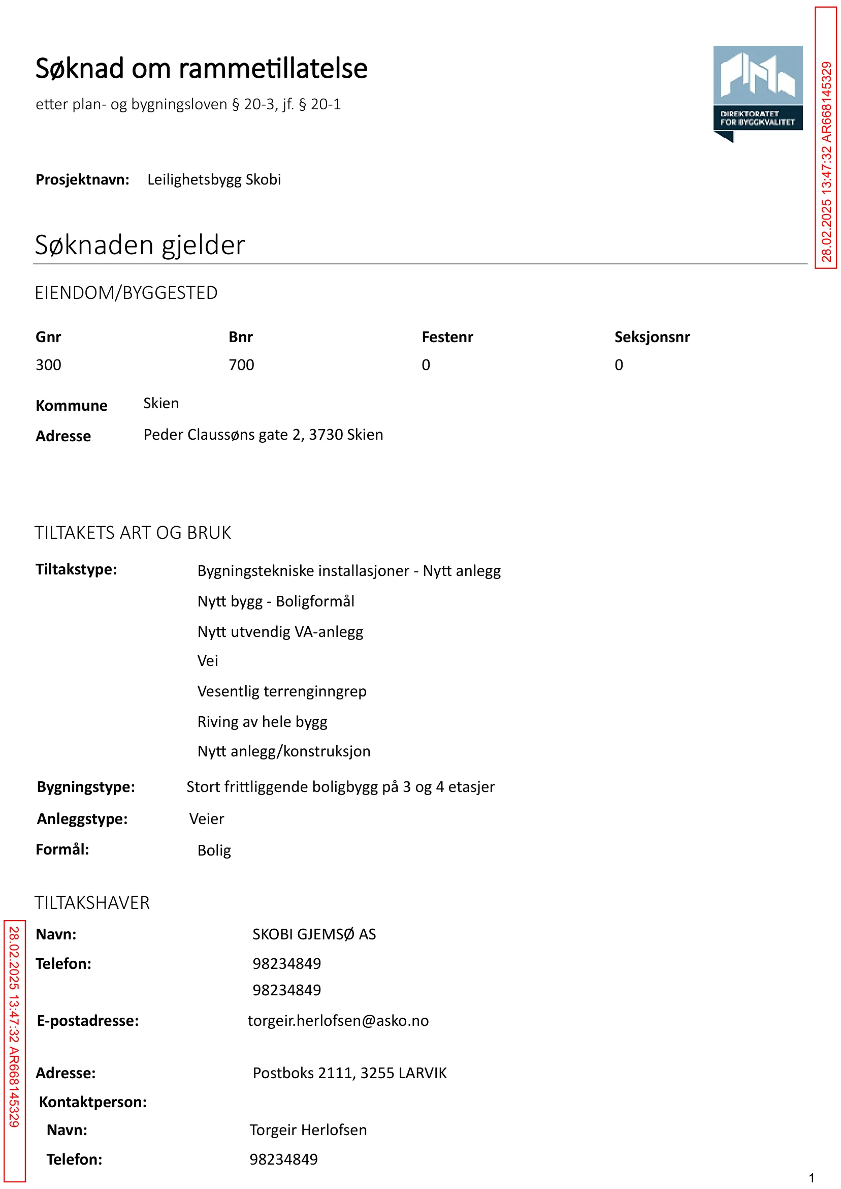 Søknad om rammetillatelse