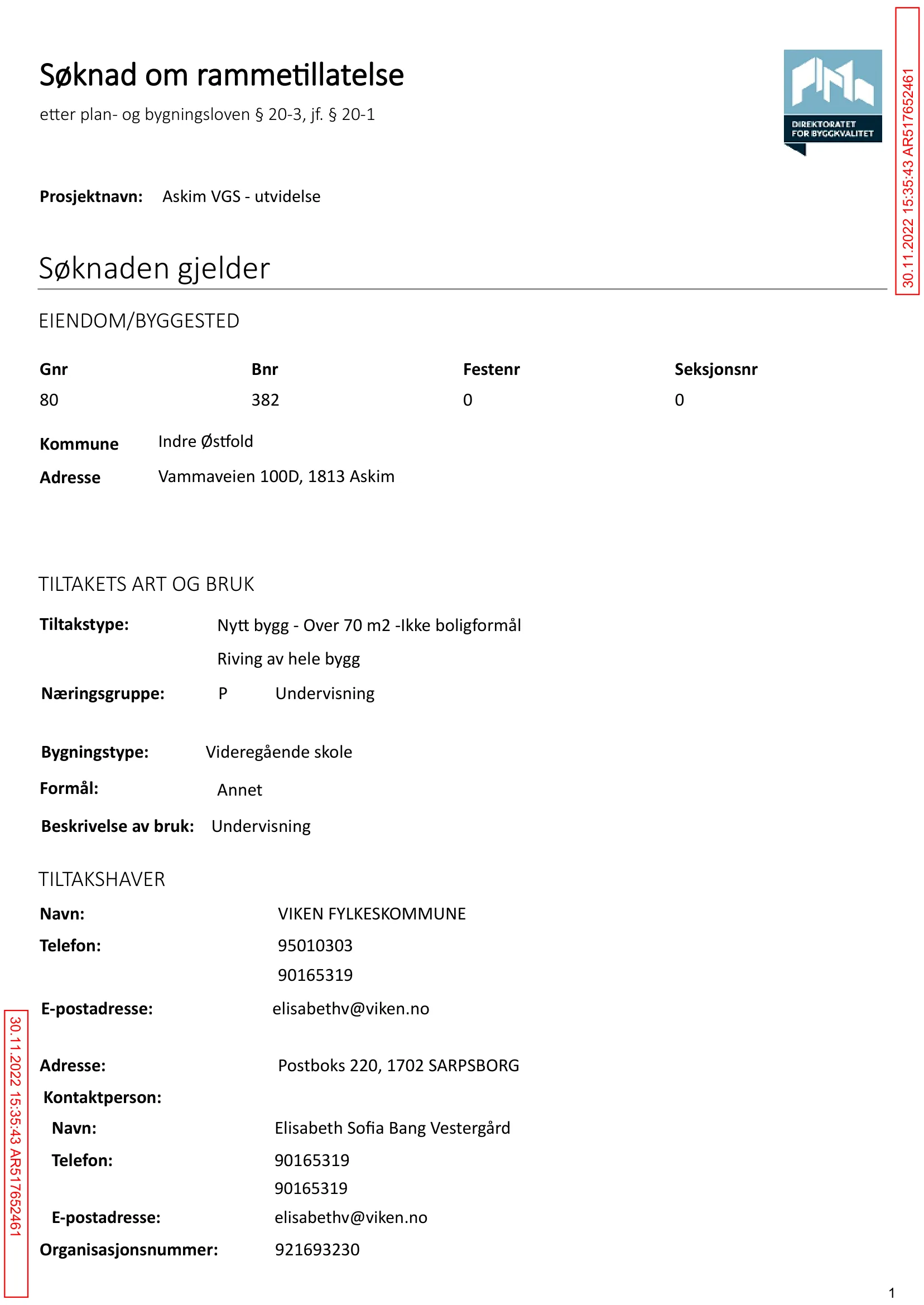 Søknad om rammetillatelse