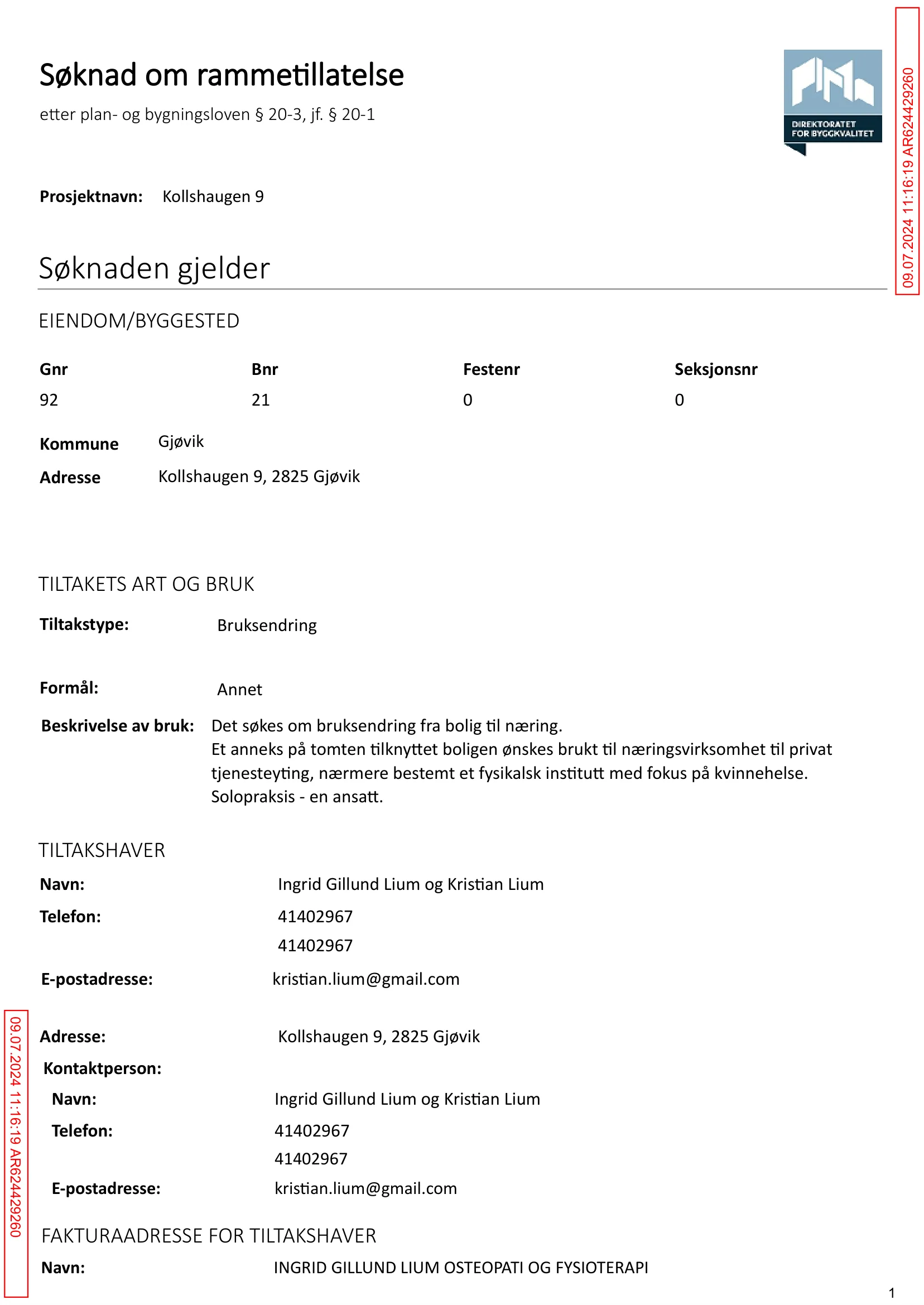 Søknad om rammetillatelse