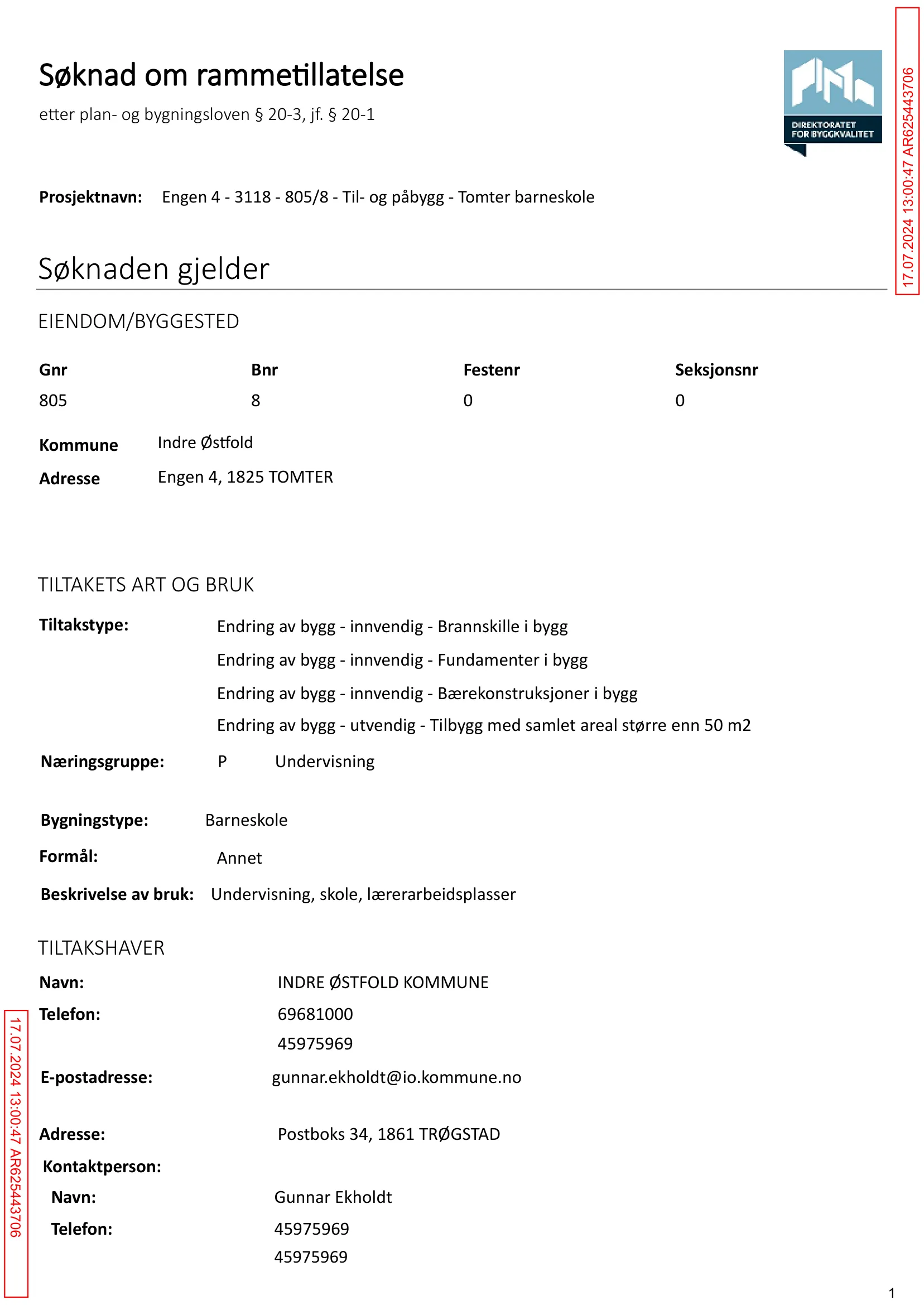 Søknad om rammetillatelse
