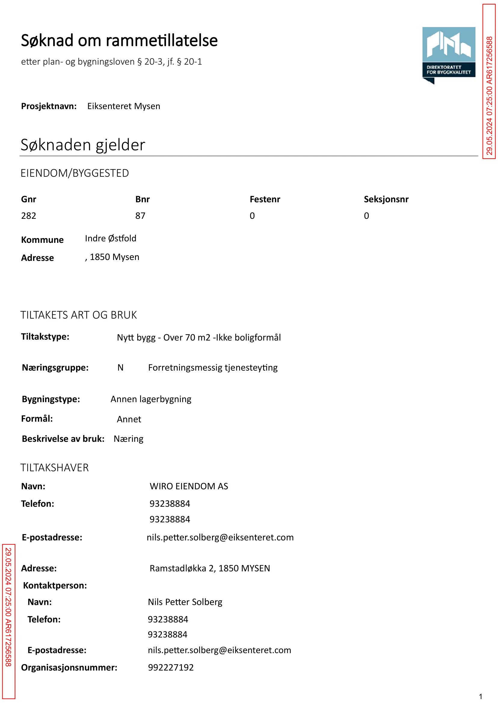 Søknad om rammetillatelse